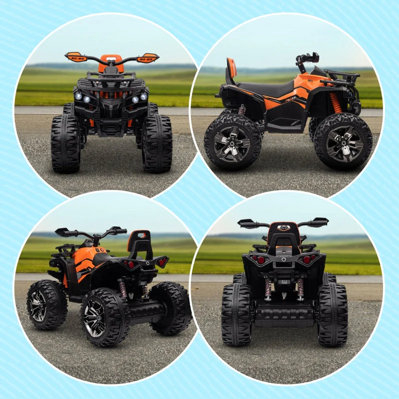 12V Children's Vehicle with MP3 Player and Headlights, Orange - Image 8