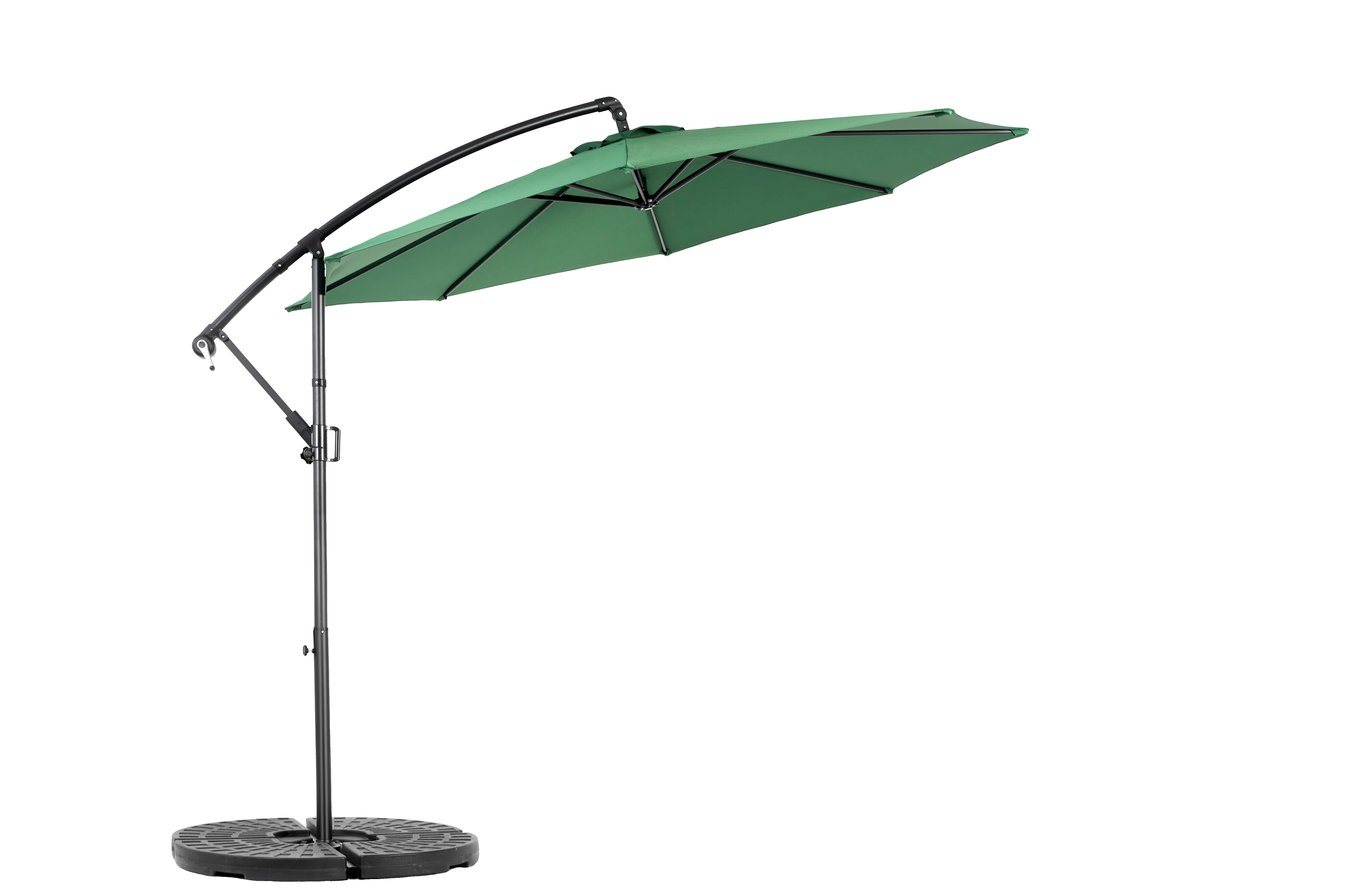 14.8 Ft Double Sided Outdoor Umbrella, Rectangular Large with Crank, Dark Green - Image 3