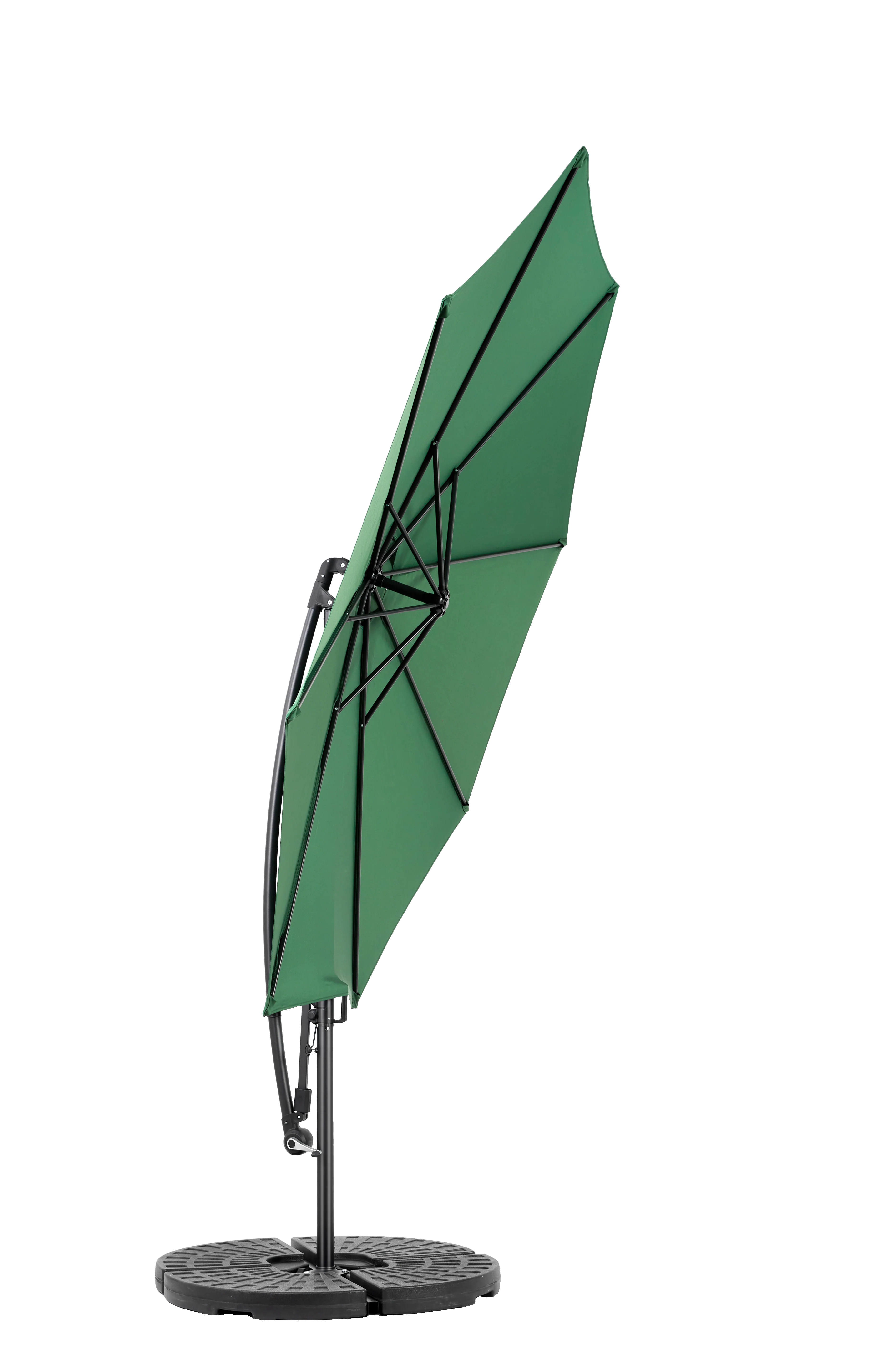 14.8 Ft Double Sided Outdoor Umbrella, Rectangular Large with Crank, Dark Green - Image 5