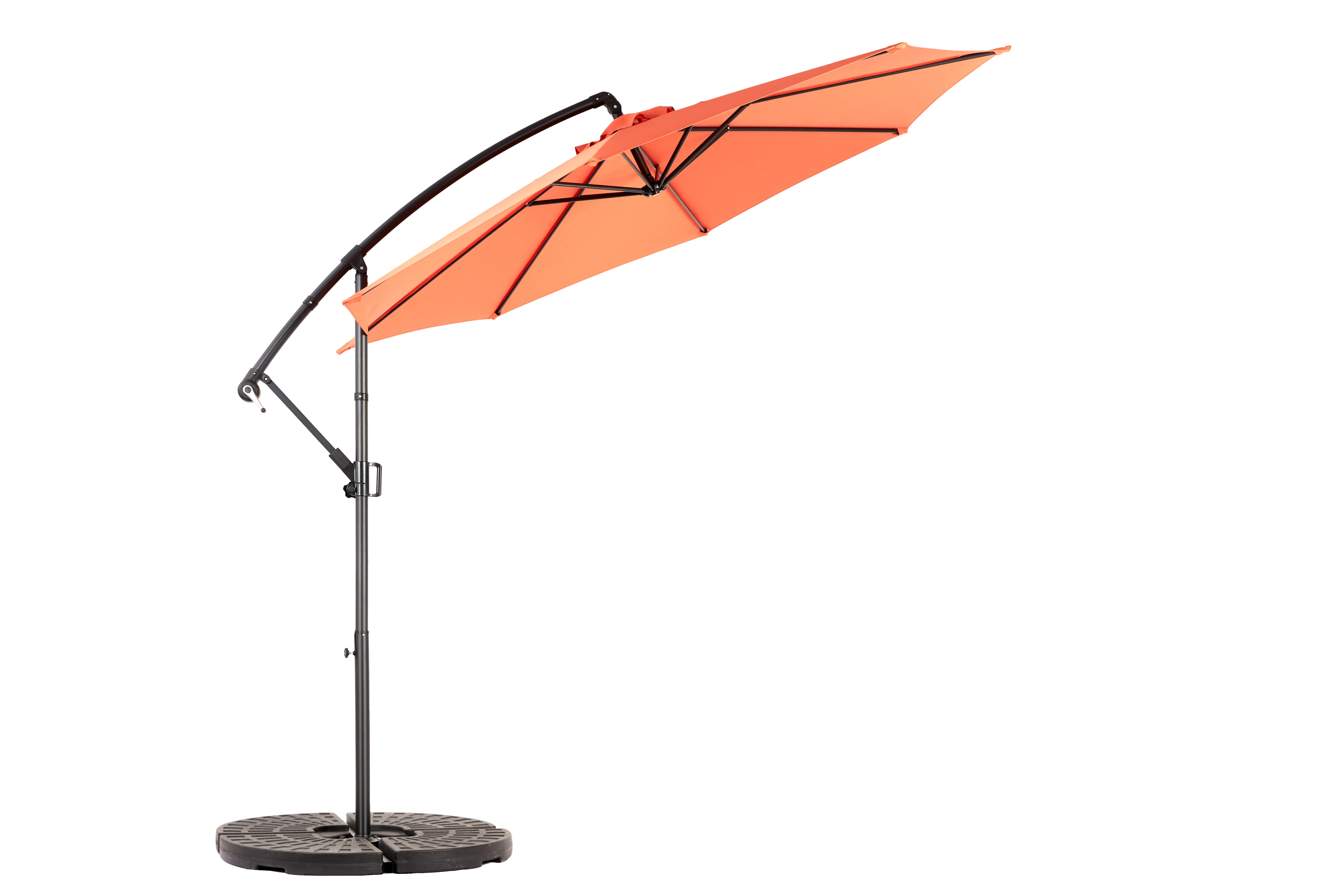 14.8 Ft Double Sided Outdoor Umbrella, Rectangular Large with Crank, Orange - Image 14