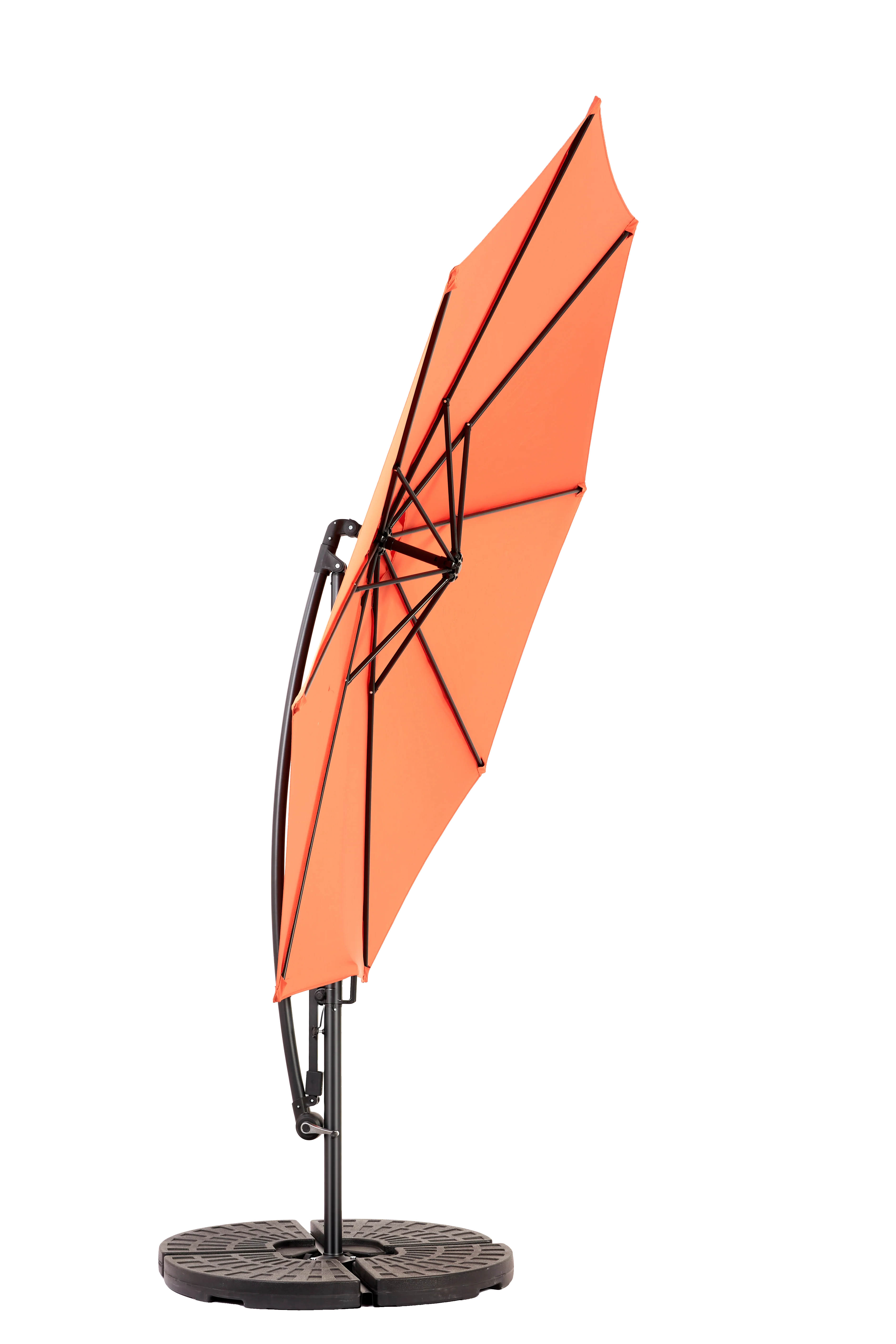 14.8 Ft Double Sided Outdoor Umbrella, Rectangular Large with Crank, Orange - Image 16