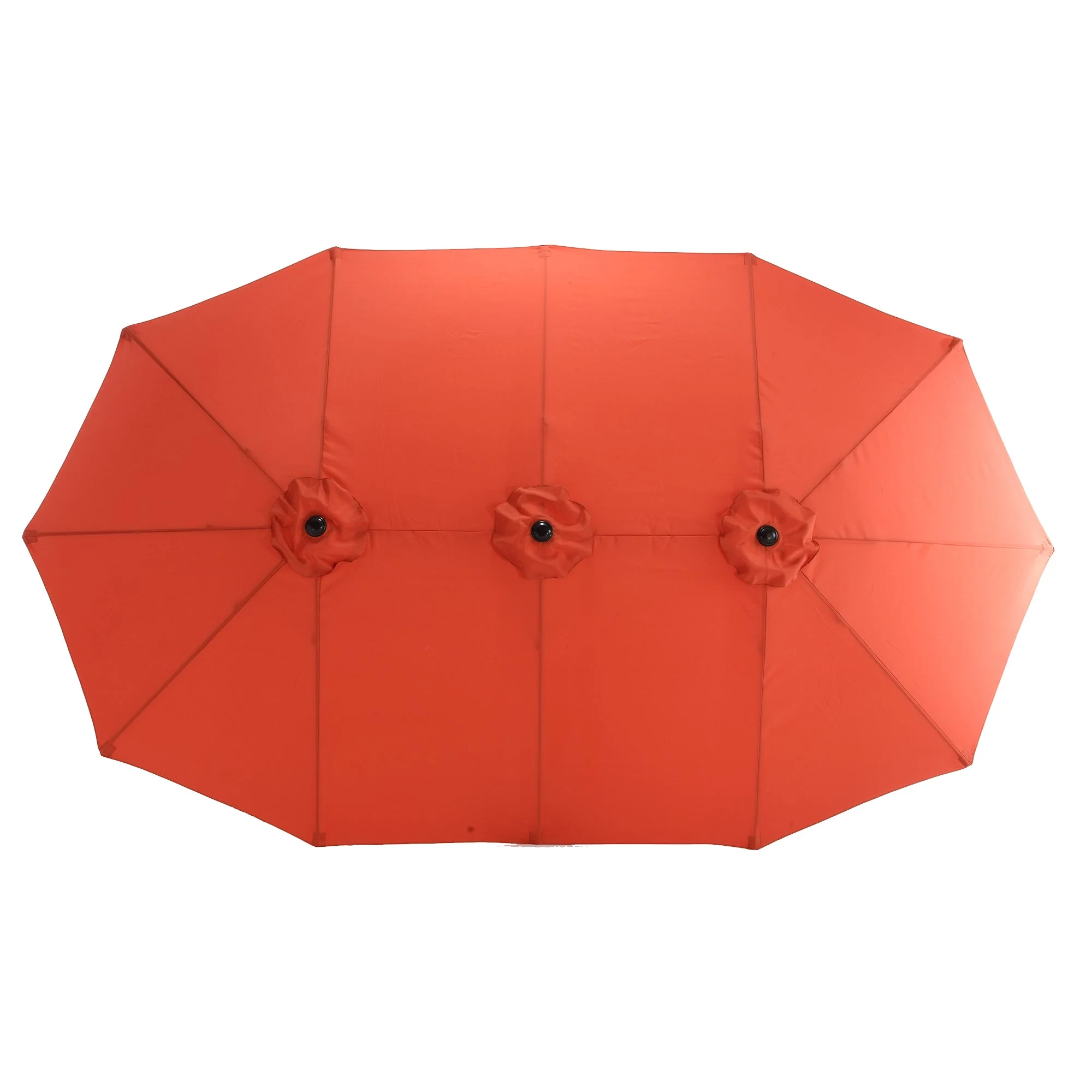 14.8 Ft Double Sided Outdoor Umbrella, Rectangular Large with Crank, Orange - Image 7
