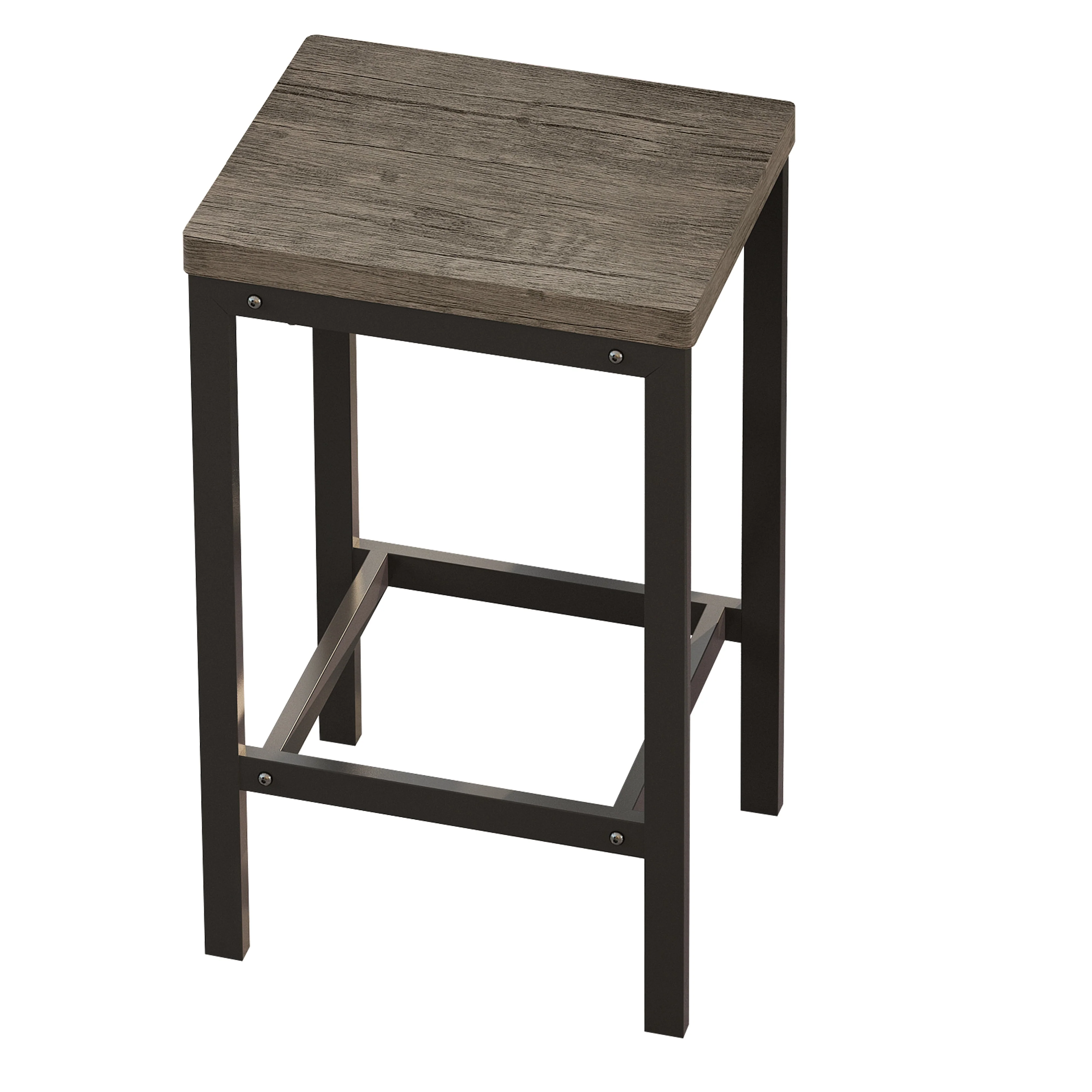 148CM Dining Table Set with 3 Stools, Modern Design, Brown Gray - Image 9