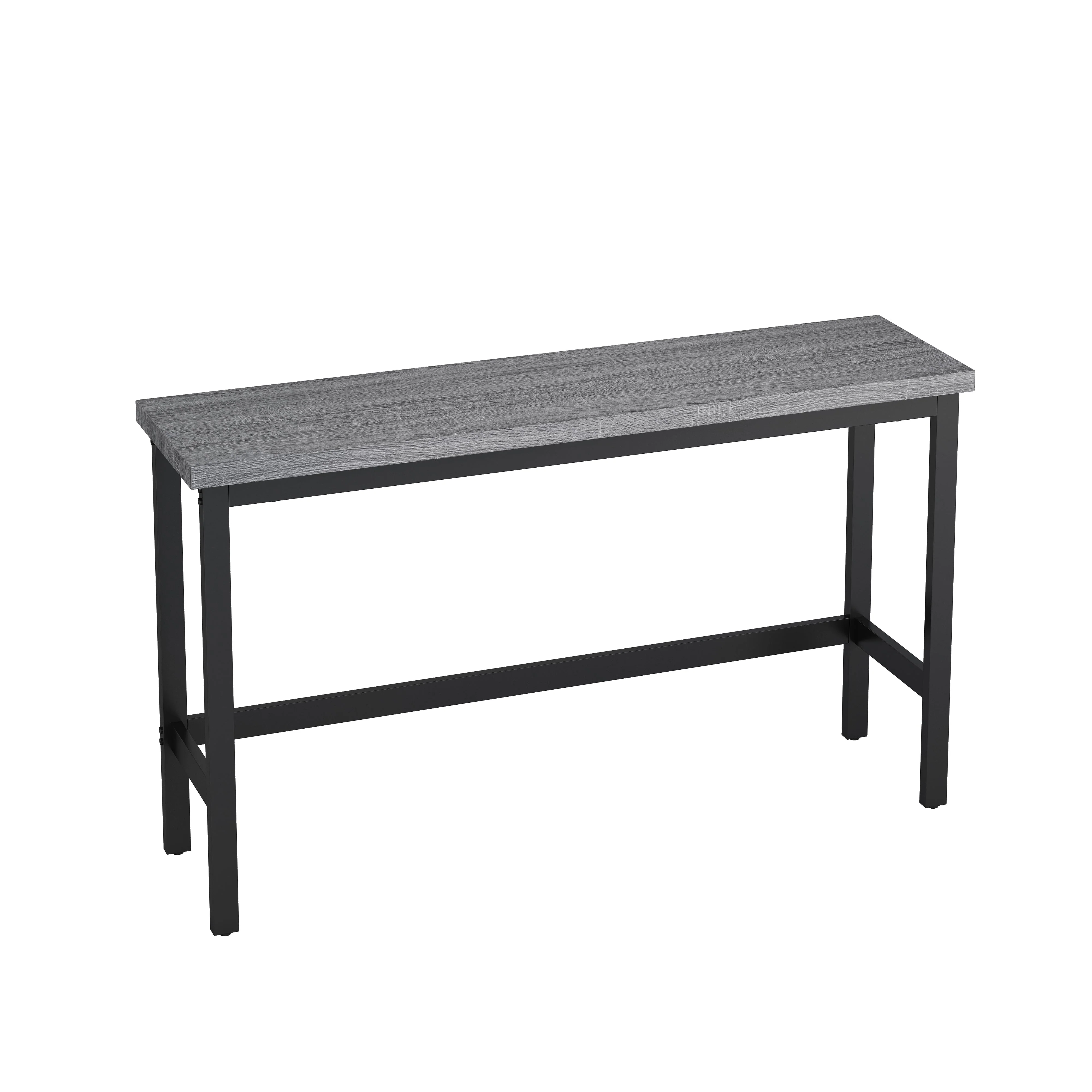 148CM Modern Design Kitchen Dining Table, Pub Table, Long with 3 Stools, Grey - Image 8