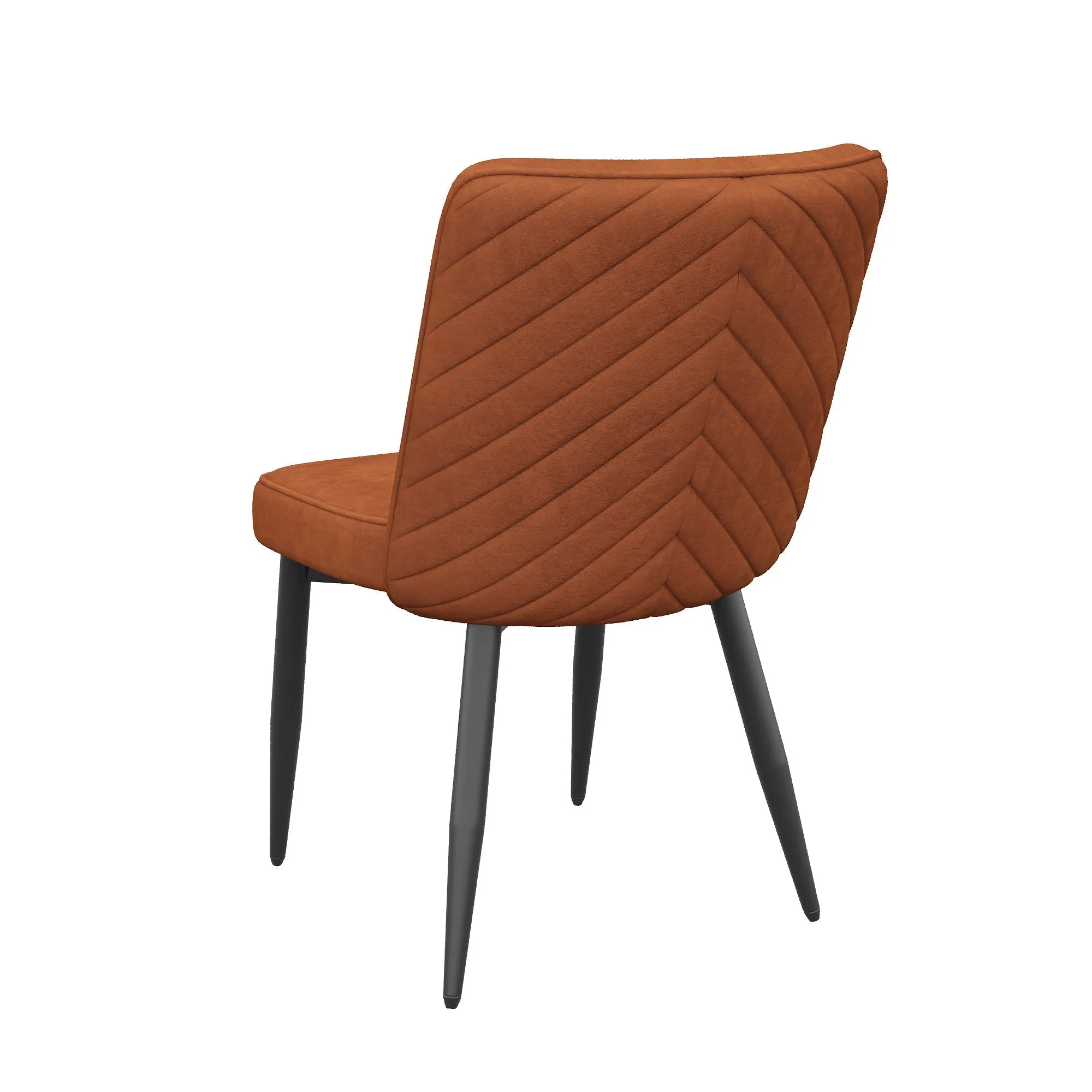 2 Dining Chairs, Comfortable Modern Design, Rust Velvet Fabric - Image 8