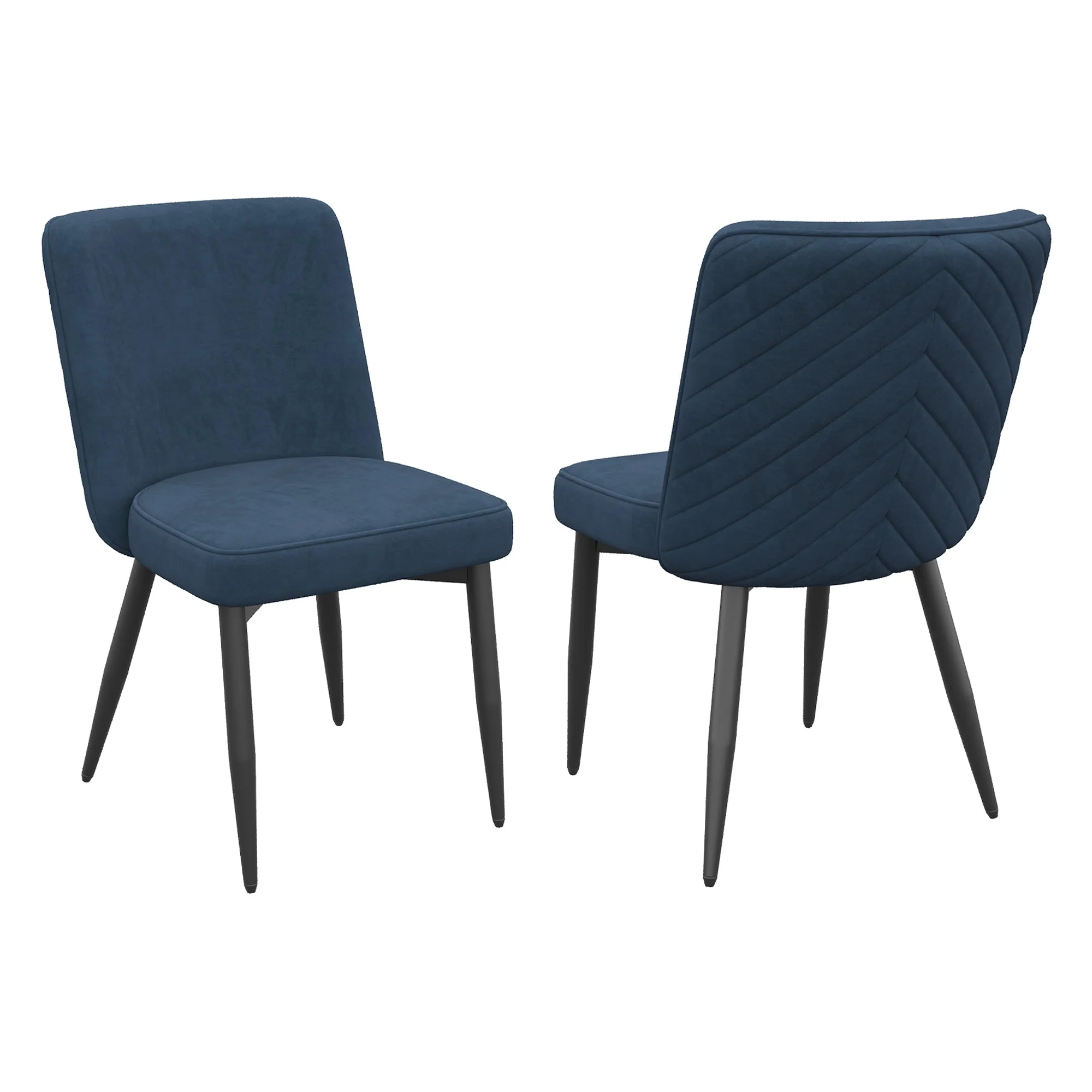 2 Dining Chairs, Comfortable Modern Style, Dark Blue Velvet Fabric - Image 7