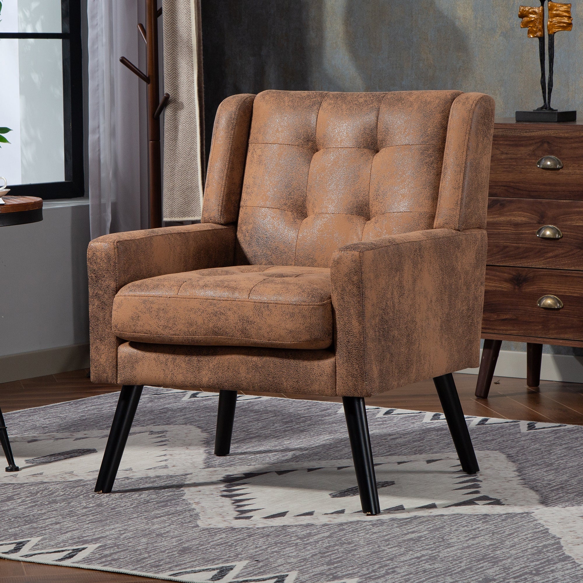 2-Piece Accent Armchair Set with High-Density Foam and Solid Wood Legs, Durable Fabric - Image 16