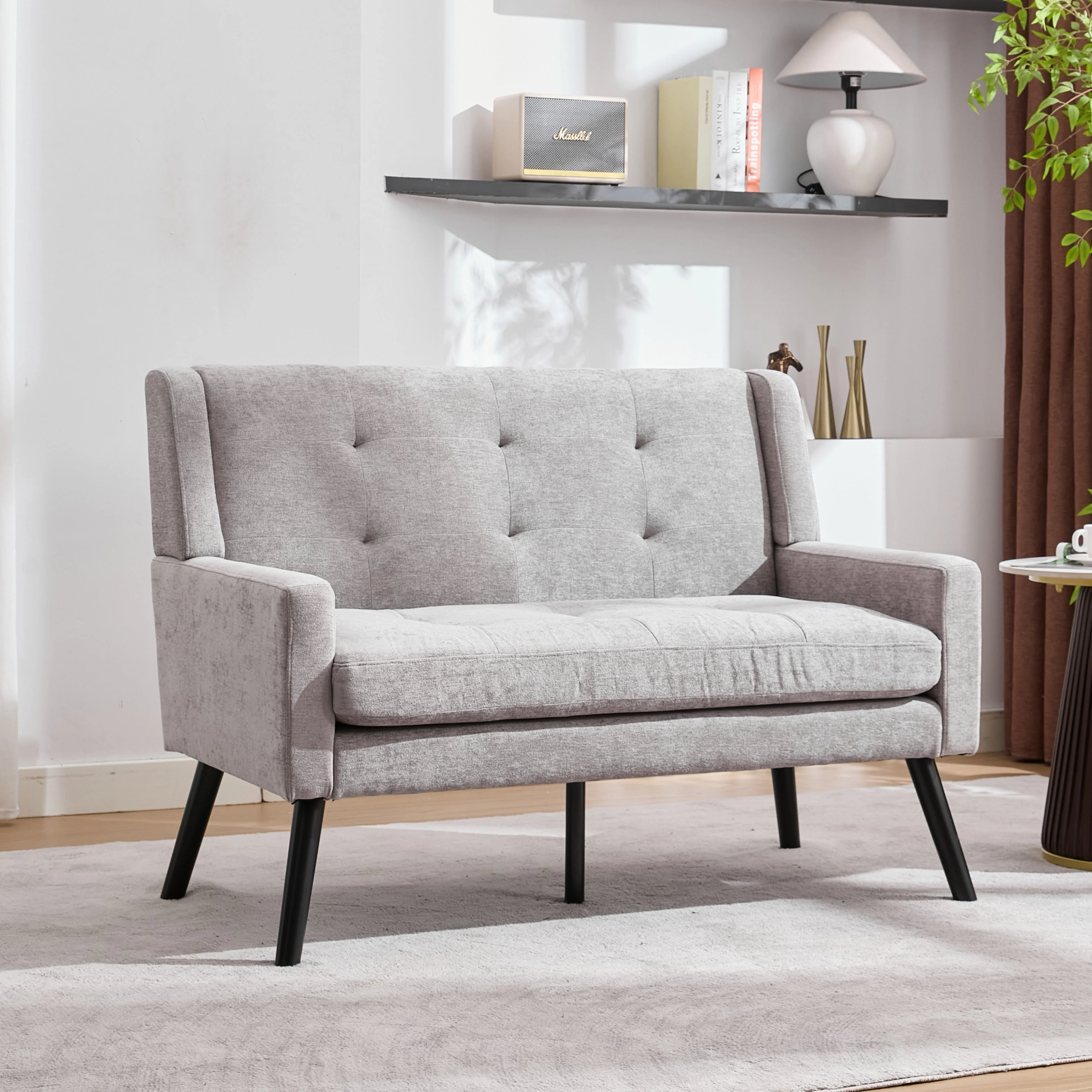 2-Piece Accent Armchair Set with High-Density Foam and Solid Wood Legs, Durable Fabric - Image 22