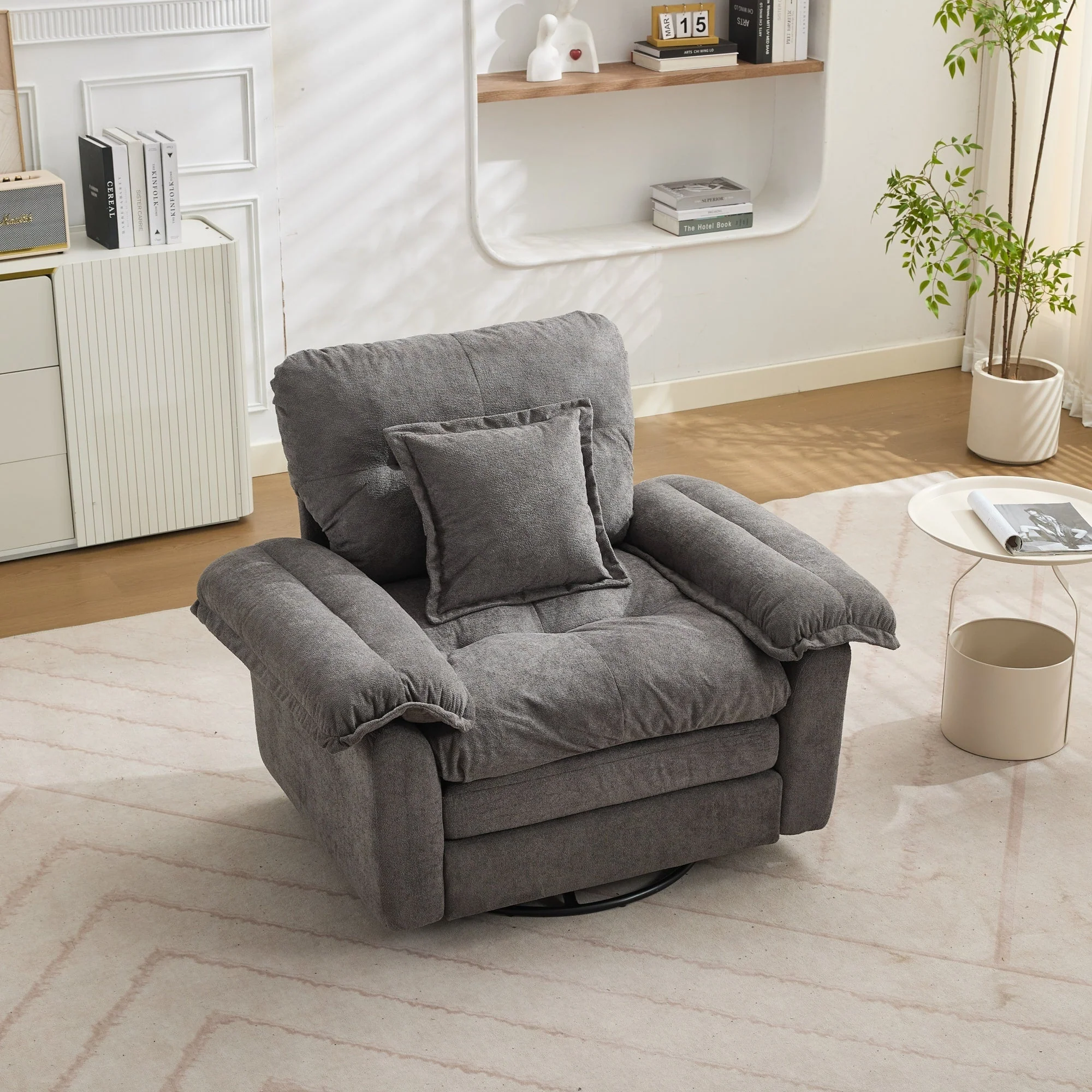 2-Piece Sofa Set with Single Sofa and Loveseat, Double-Layered Cushions and Pillows, Chenille - Image 2
