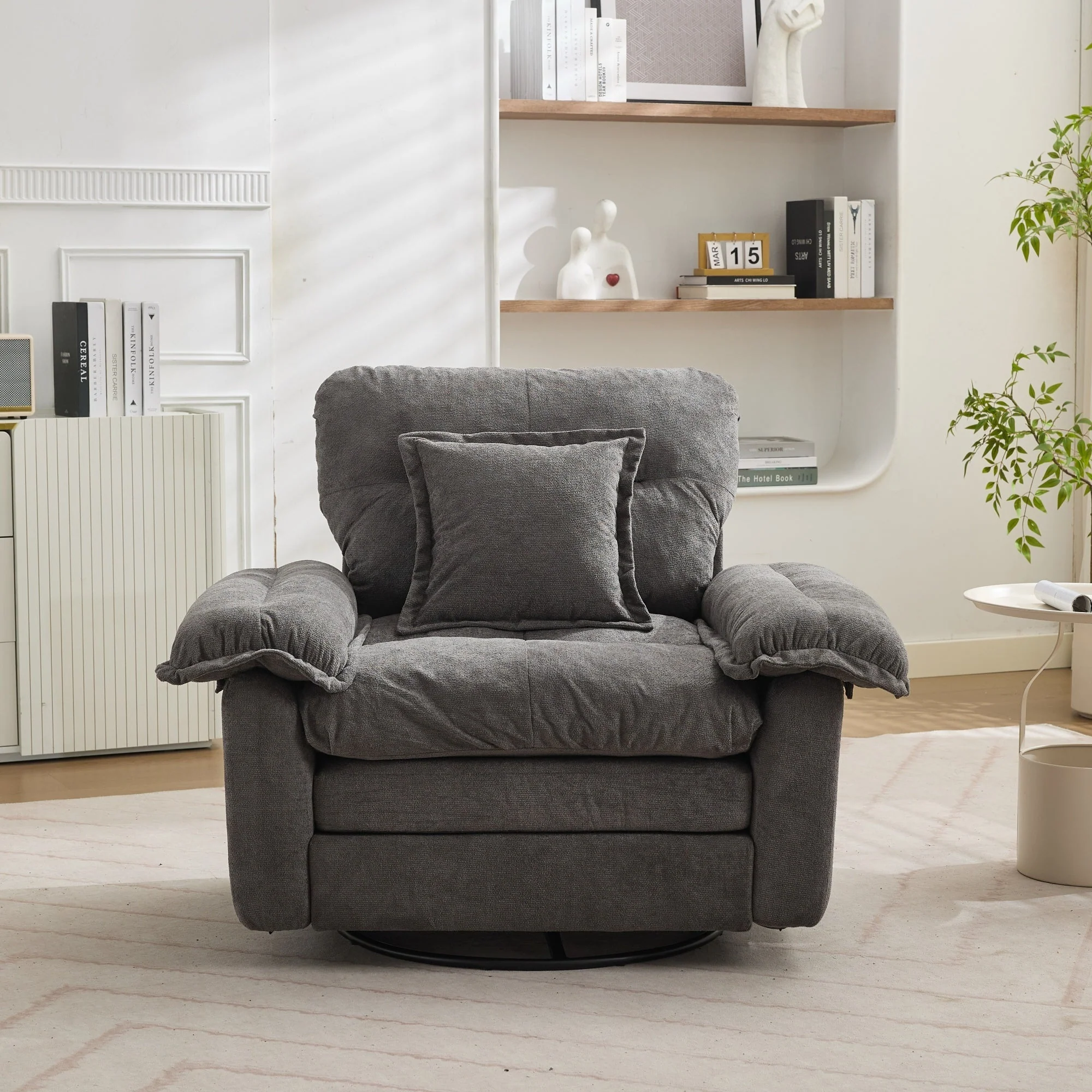 2-Piece Sofa Set with Single Sofa and Loveseat, Double-Layered Cushions and Pillows, Chenille - Image 3
