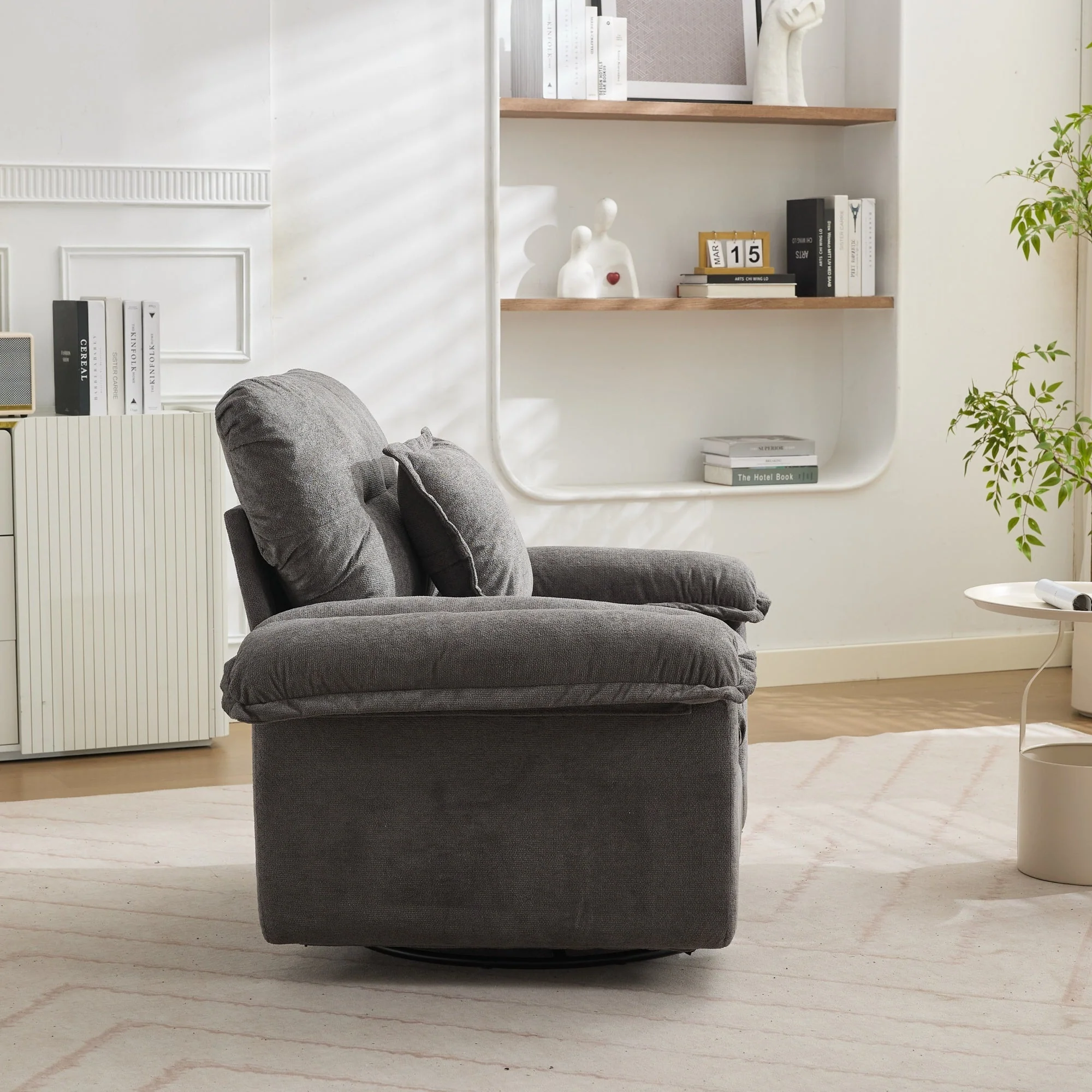 2-Piece Sofa Set with Single Sofa and Loveseat, Double-Layered Cushions and Pillows, Chenille - Image 4