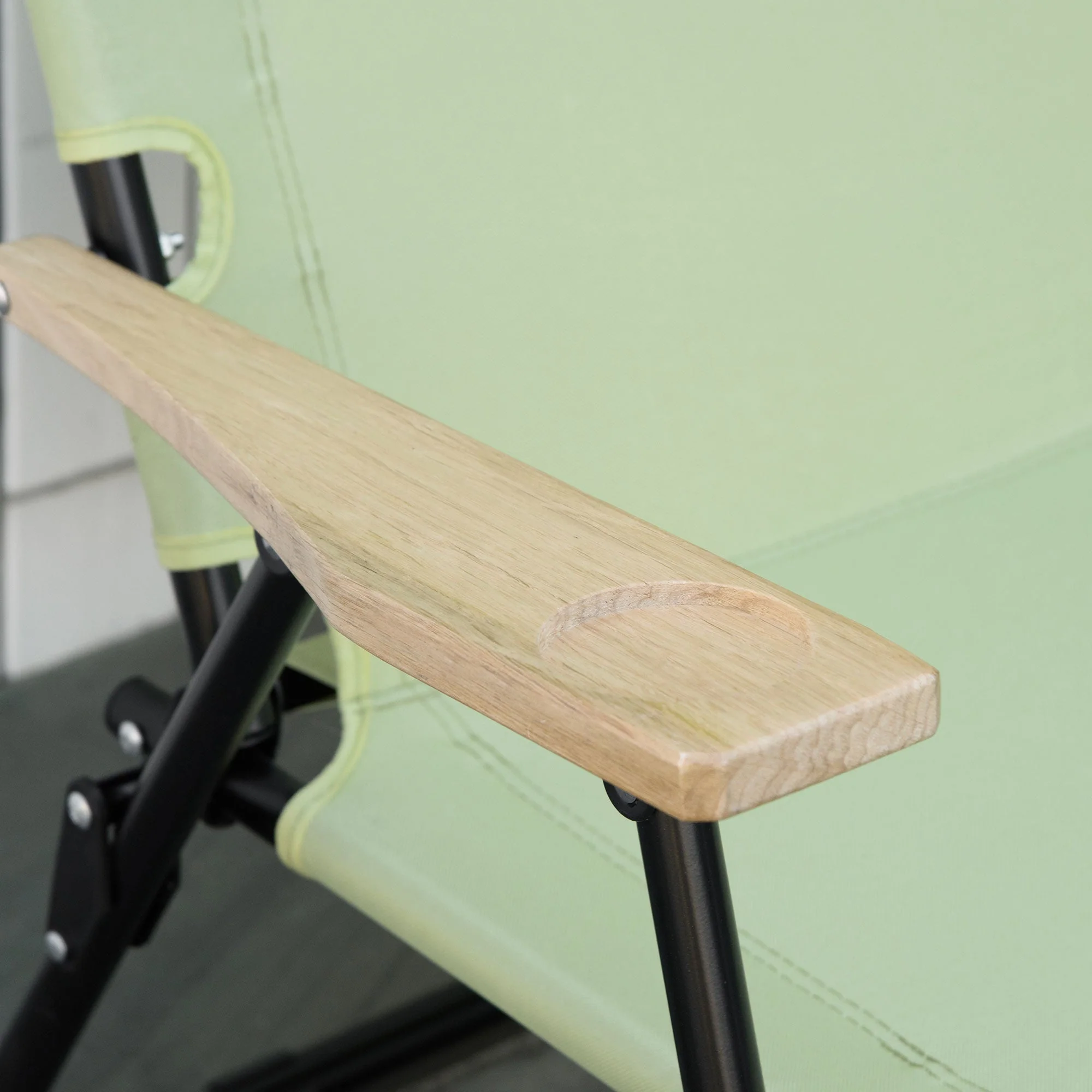 2-Seater Folding Camping Chair, Portable with Cup Holder, Light Green - Image 8