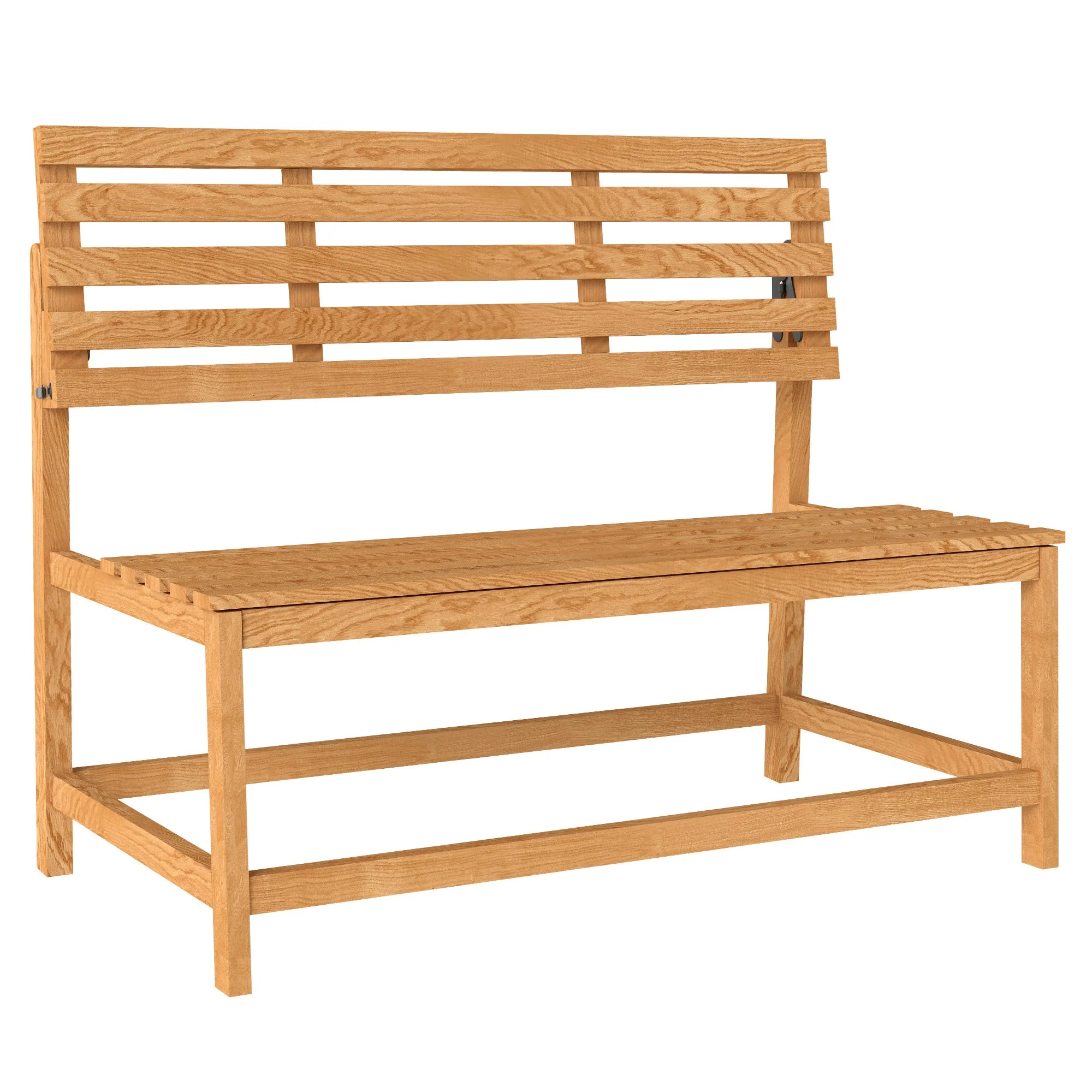 2-seater Garden Bench, Weatherproof Convertible, Teak Wood - Image 2