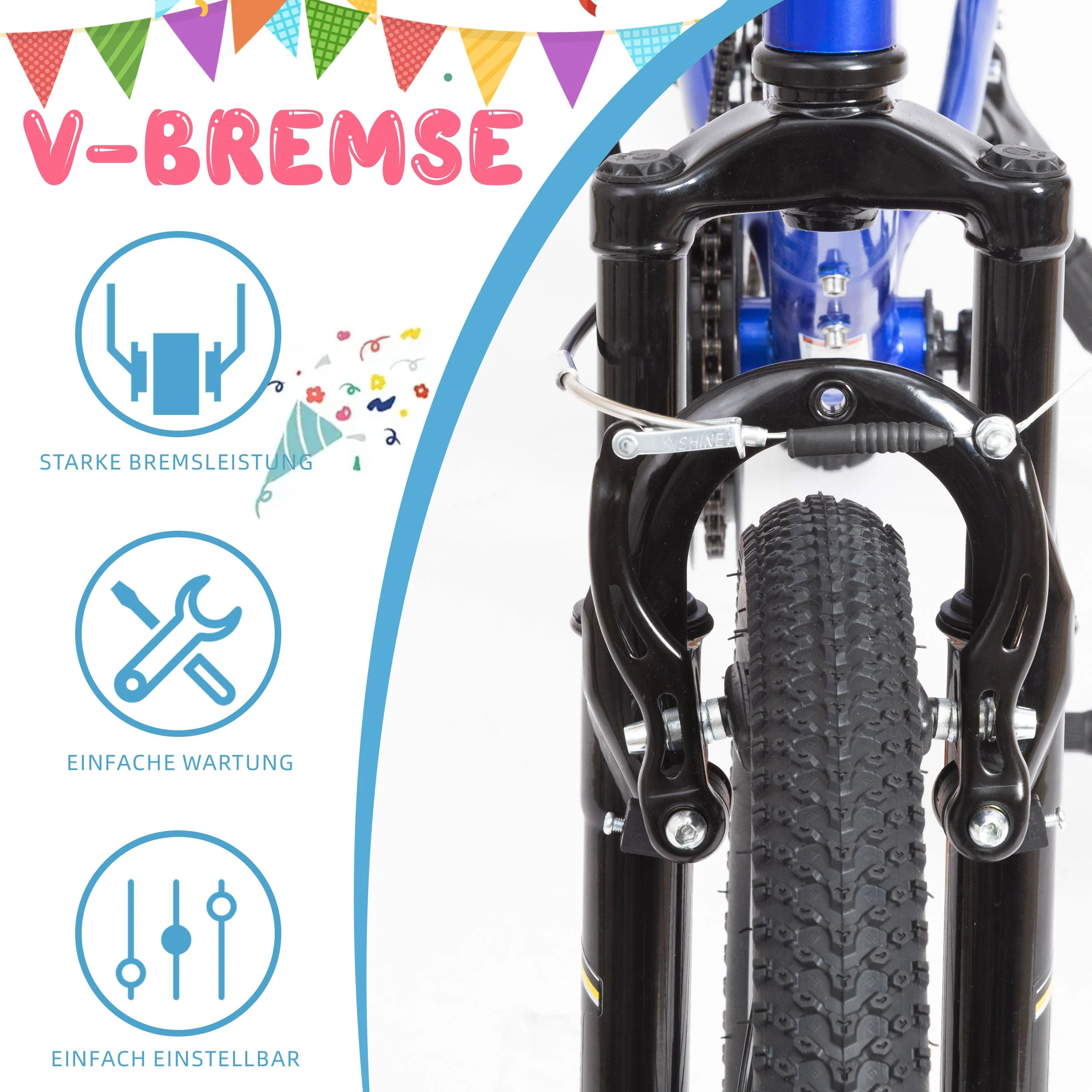 20-inch Children's Mountain Bike with 6-Speed Derailleur and V-Brakes - Image 4