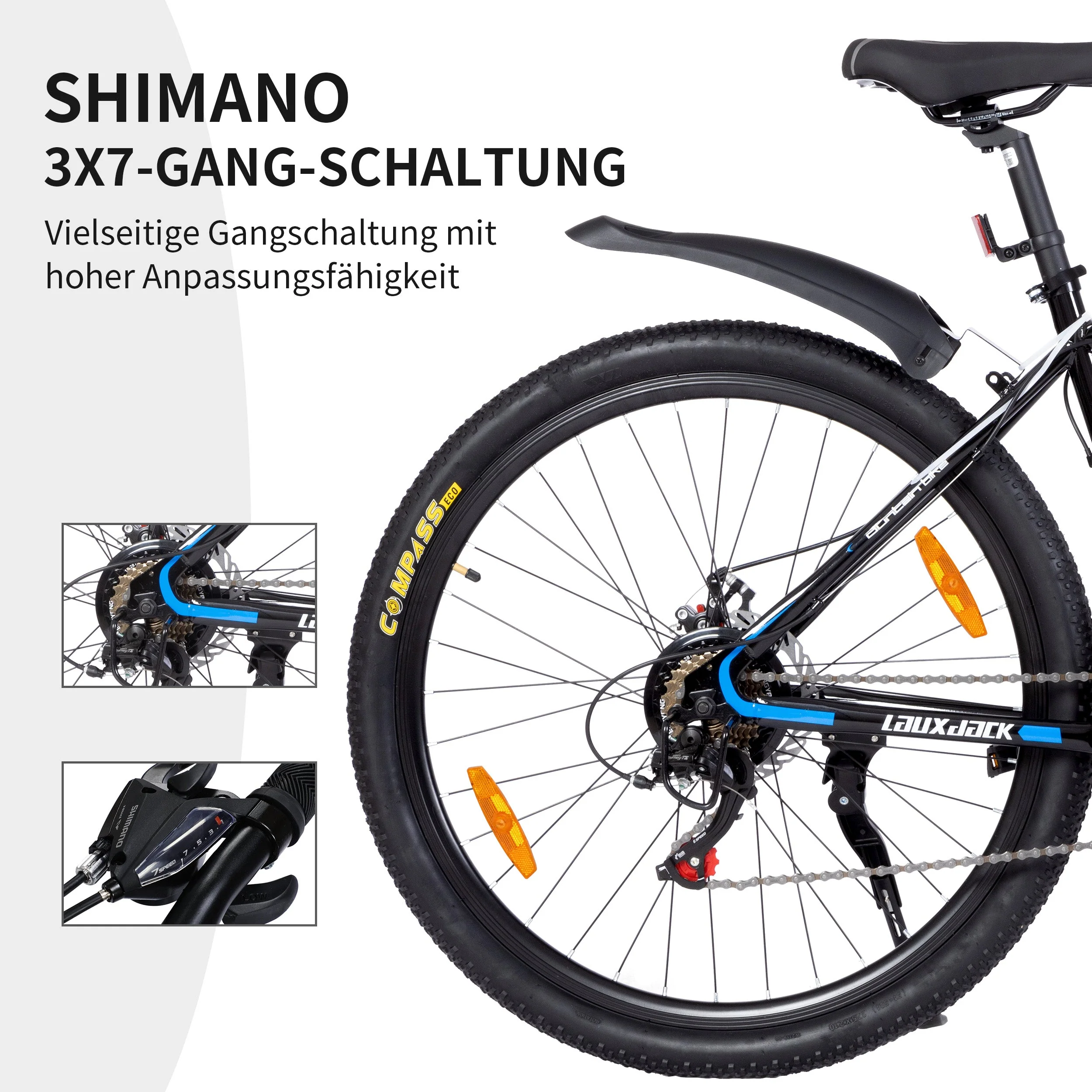 26-inch Hardtail Mountain Bike, 21-Speed Shimano Tourney with Disc Brakes, Steel - Image 2