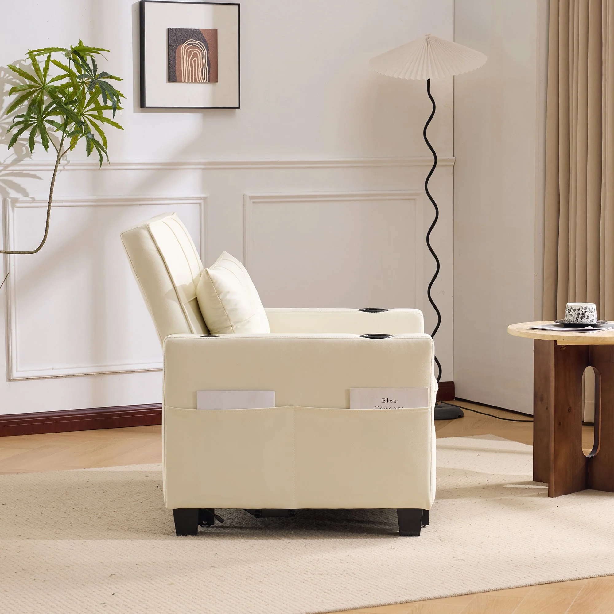 3-in-1 Pull-Out Sofa Bed - Cup Holders & USB Port, Single - Image 5