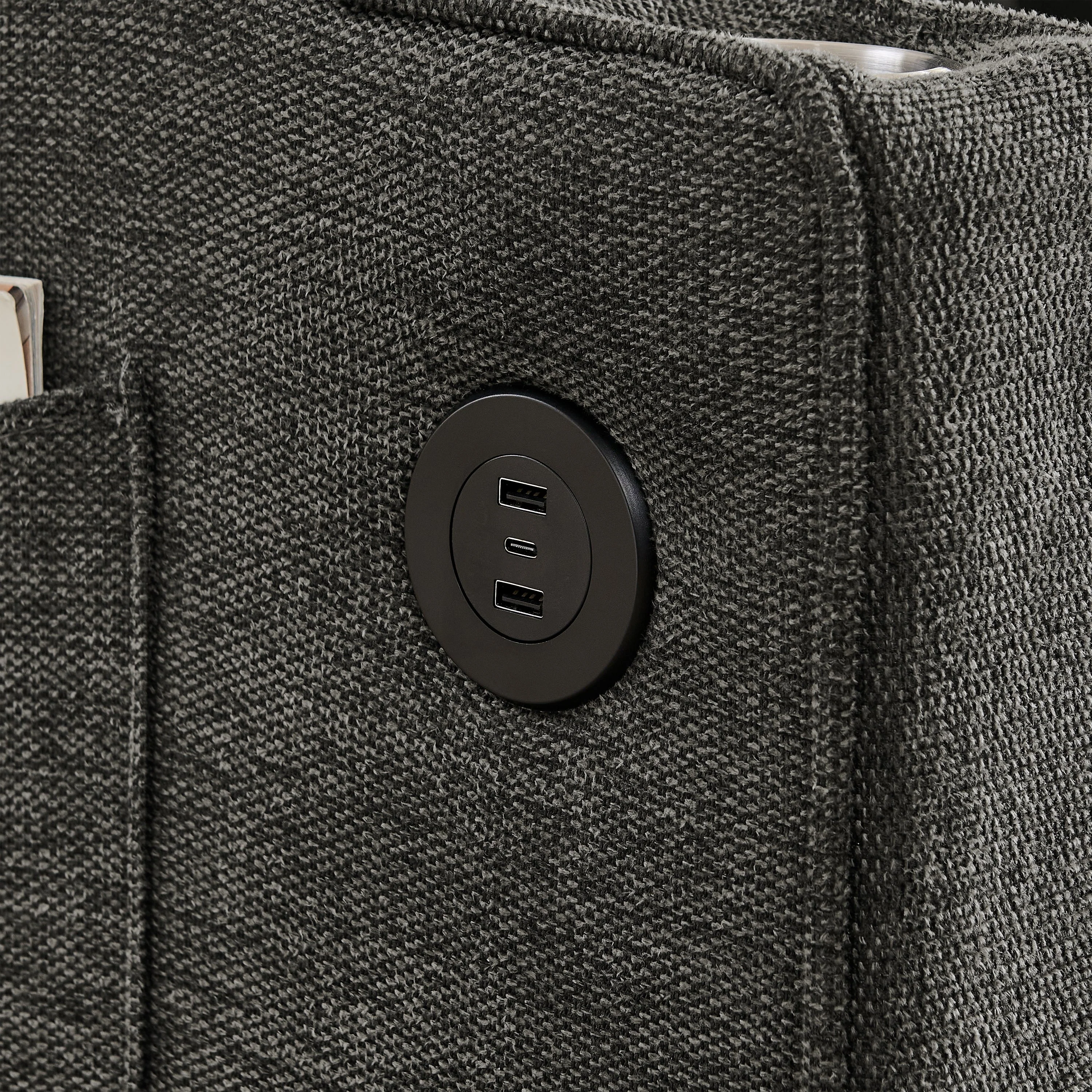 3-in-1 Sofa Bed Slide-to-Transform USB Charging - Gray - Image 3
