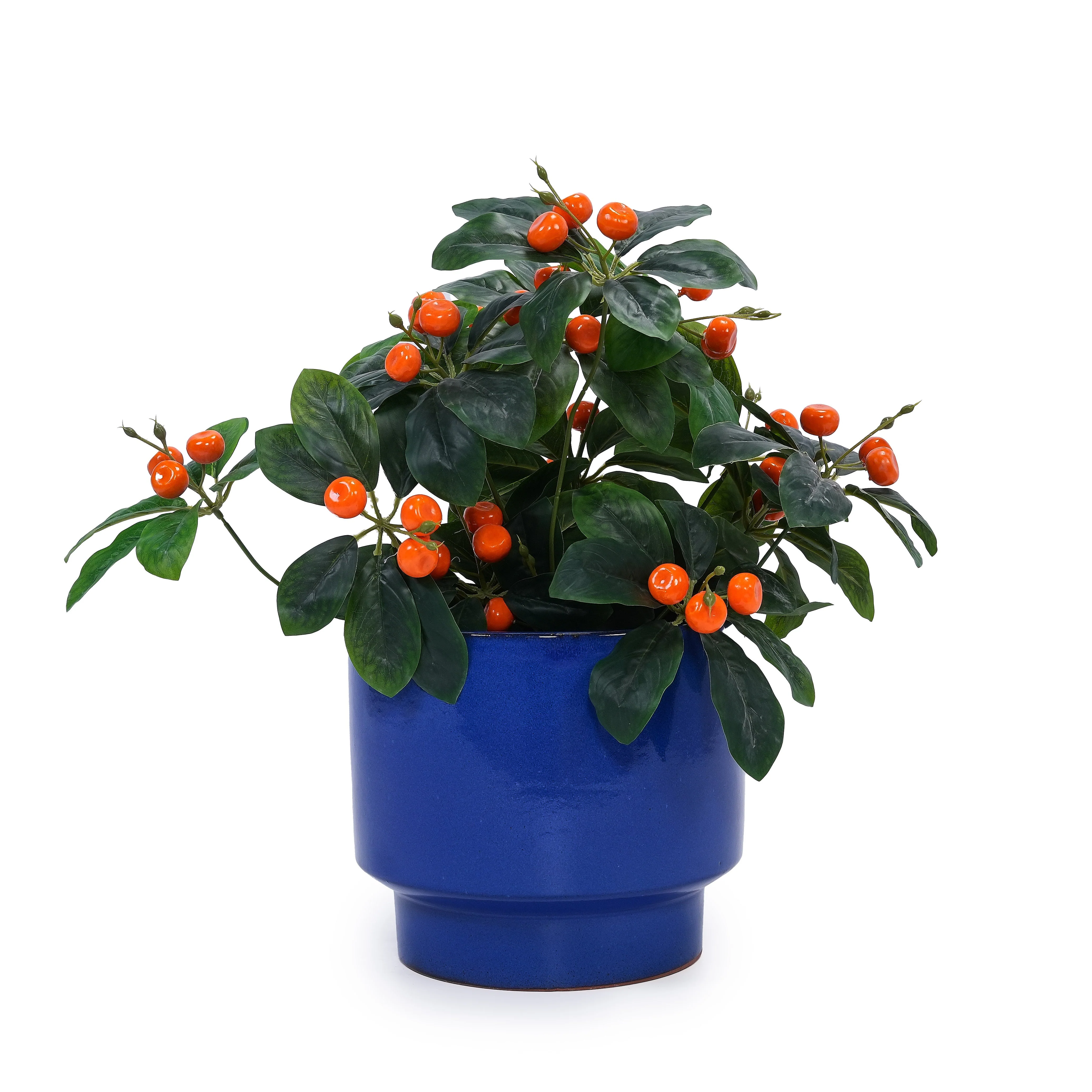 3-Piece Plant Pot Set, Handmade Sizes Ø 38.1/30.5/22.9 cm, Blue Glazed Ceramic - Image 8