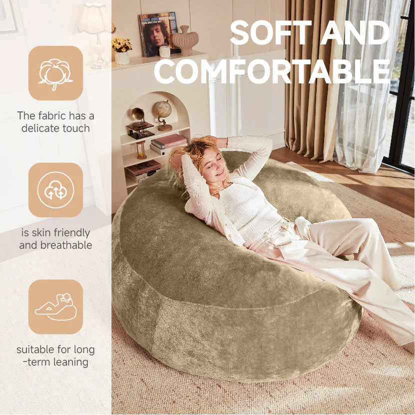3FT Bean Bag Chair Sofa, Soft Comfortable Reading Chair for Adults