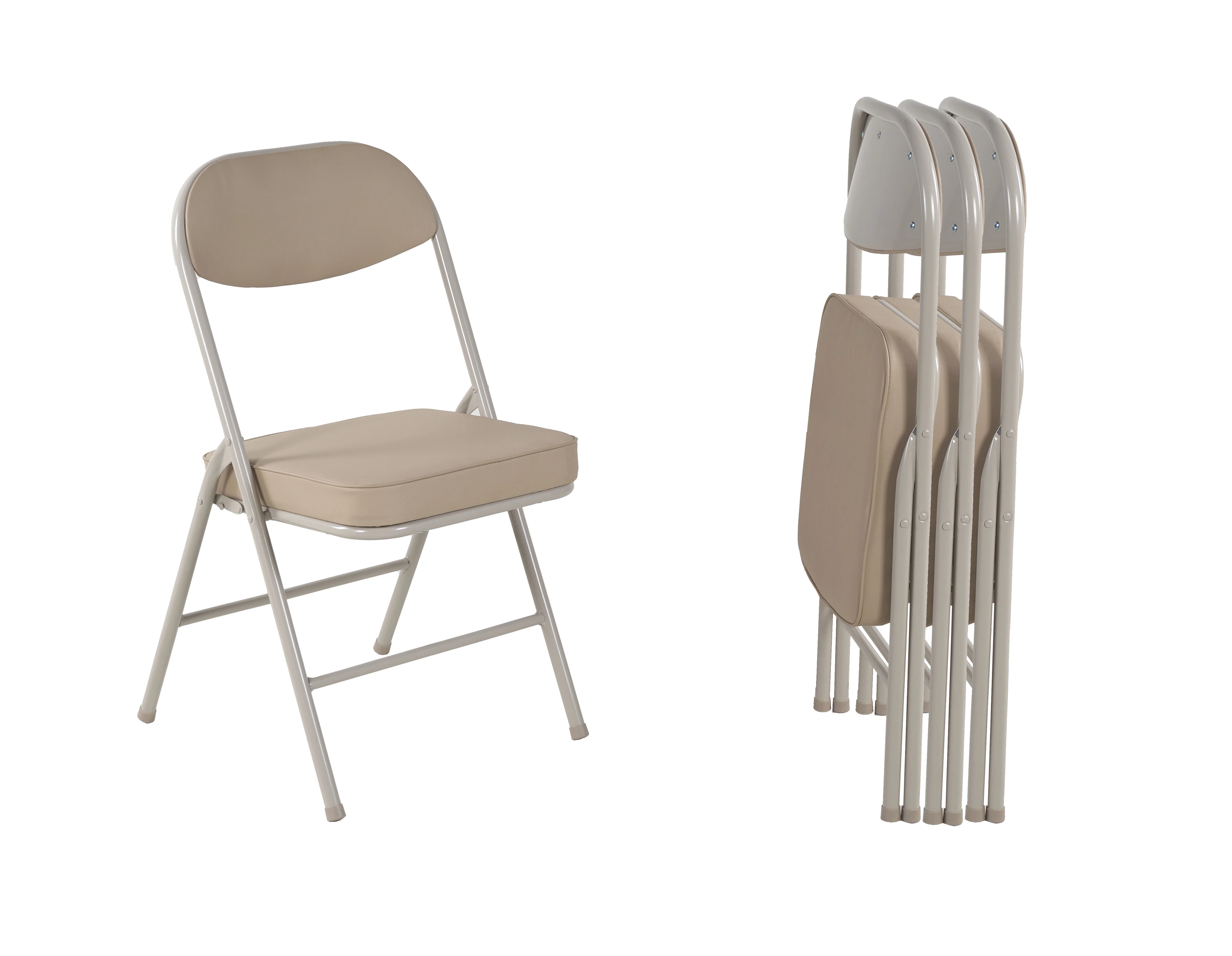 4 Pack Folding Chairs Comfortable Padded Seats 220 lbs Capacity Metal Frame - Image 8