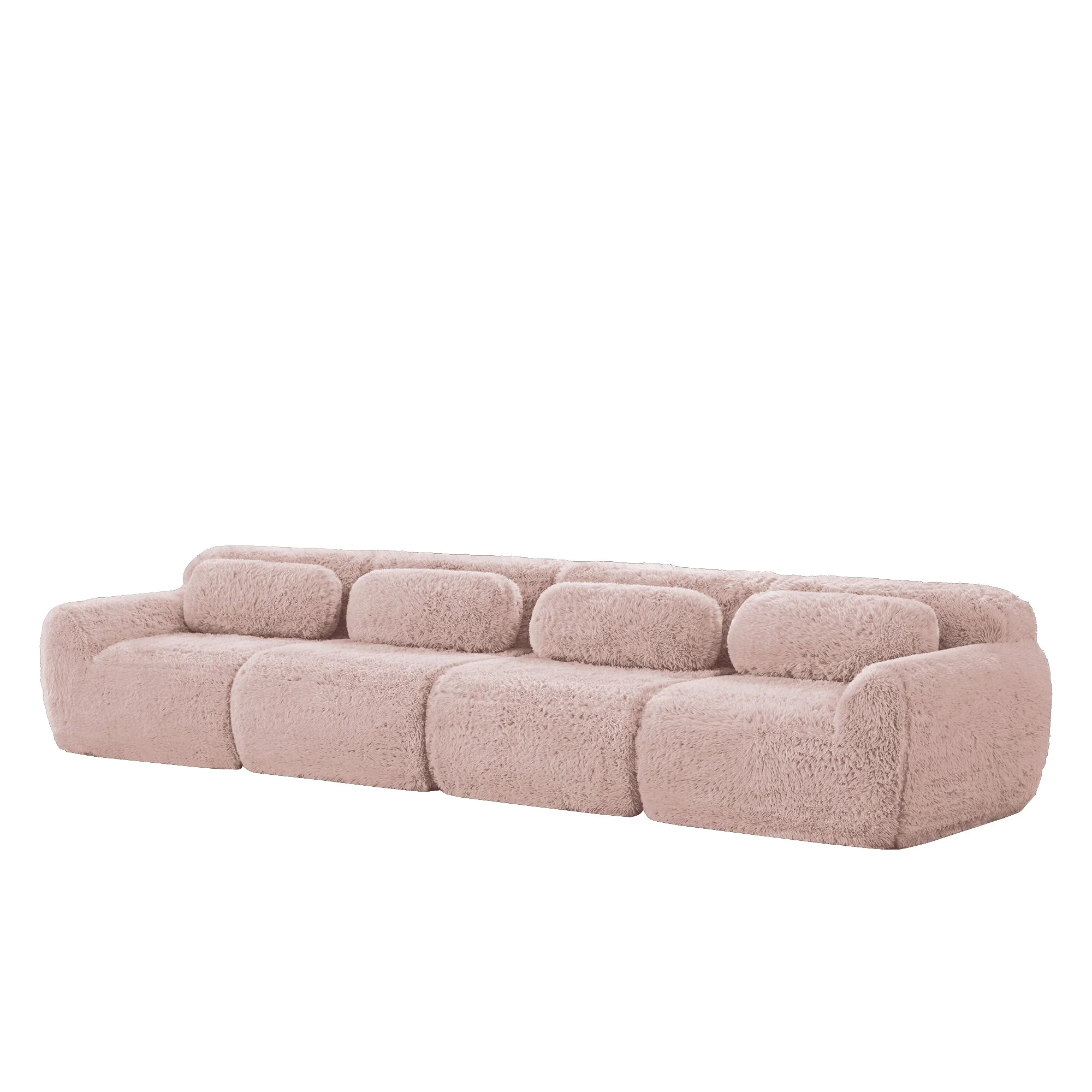 4-seater Sofa Plush Multi-Combination Ergonomic - Pink - Image 4