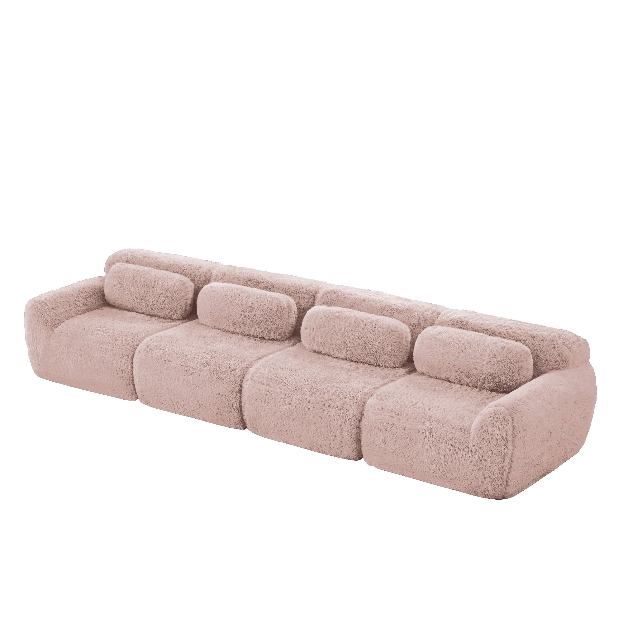 4-seater Sofa Plush Multi-Combination Ergonomic - Pink - Image 6