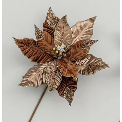 48cm Velvet/Plastic Poinsettia