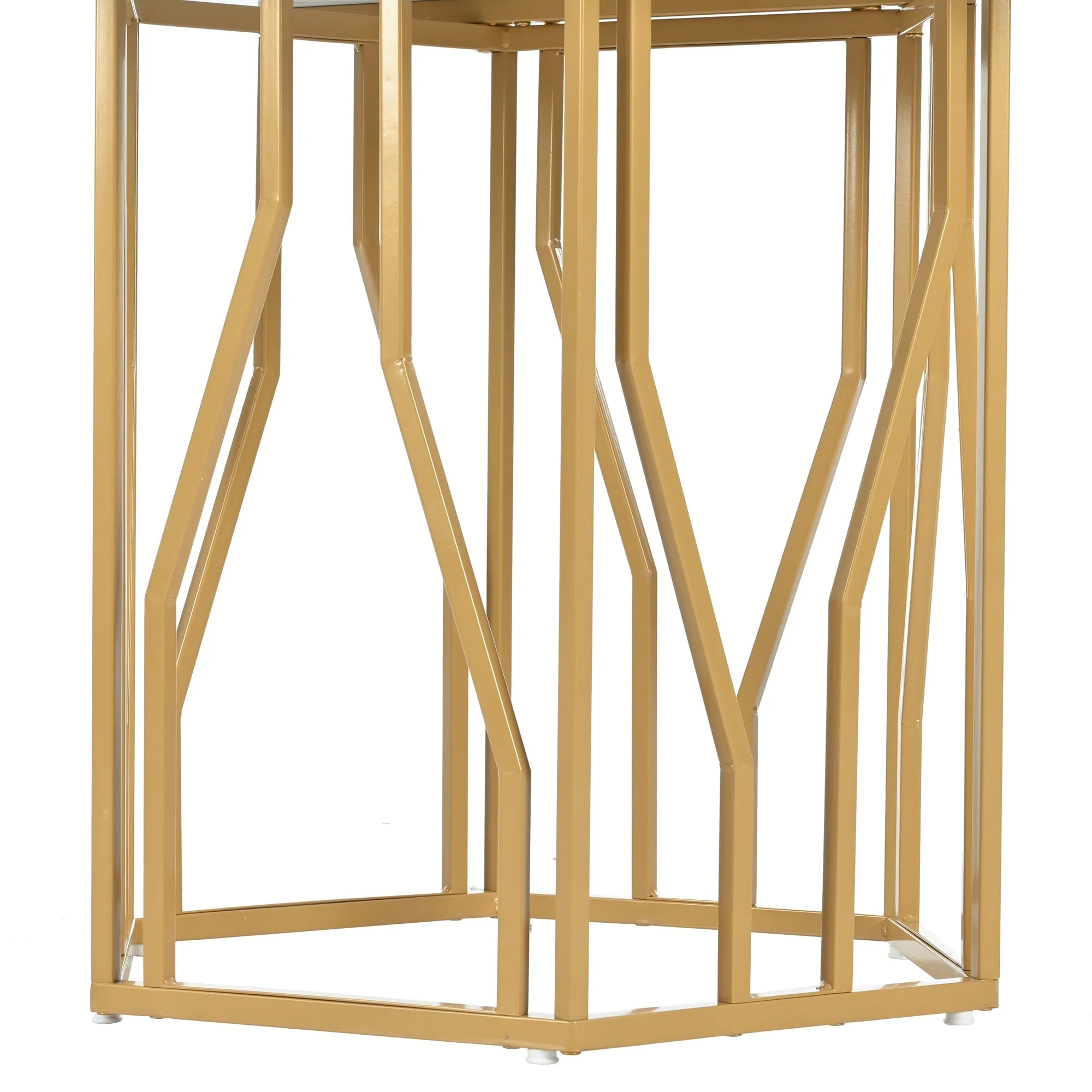 5-Piece Dining Set Hexagonal Marble Table 4 Velvet Chairs Gold Legs - Black - Image 9