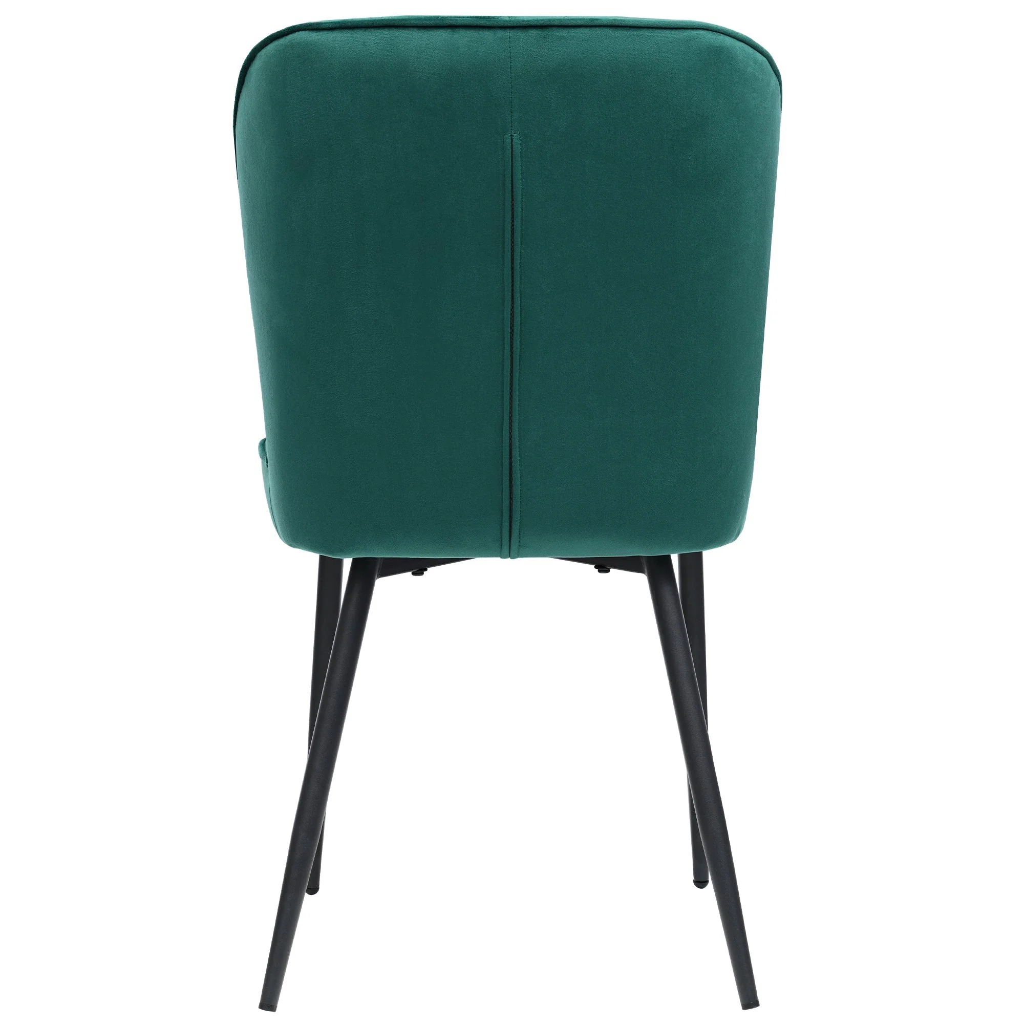 5-Piece Dining Set Modern Kitchen Table 117x68cm with 4 Upholstered Chairs Dark Green Velvet / White MDF - Image 9