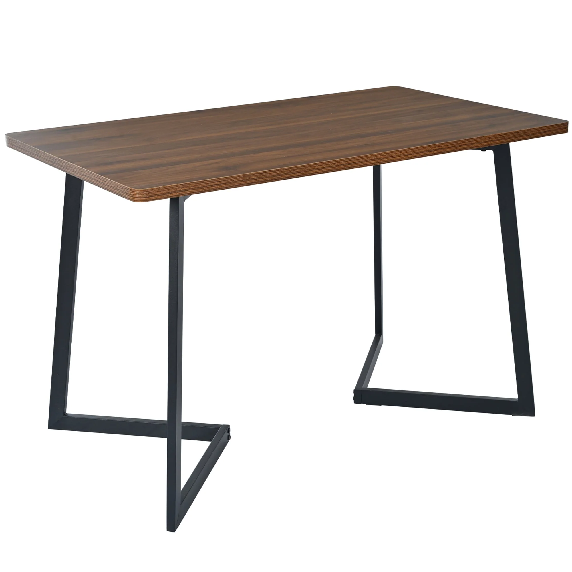 5-Piece Dining Set, Modern Kitchen Table & 4 Chairs, Walnut MDF & Dark Green Velvet - Image 10