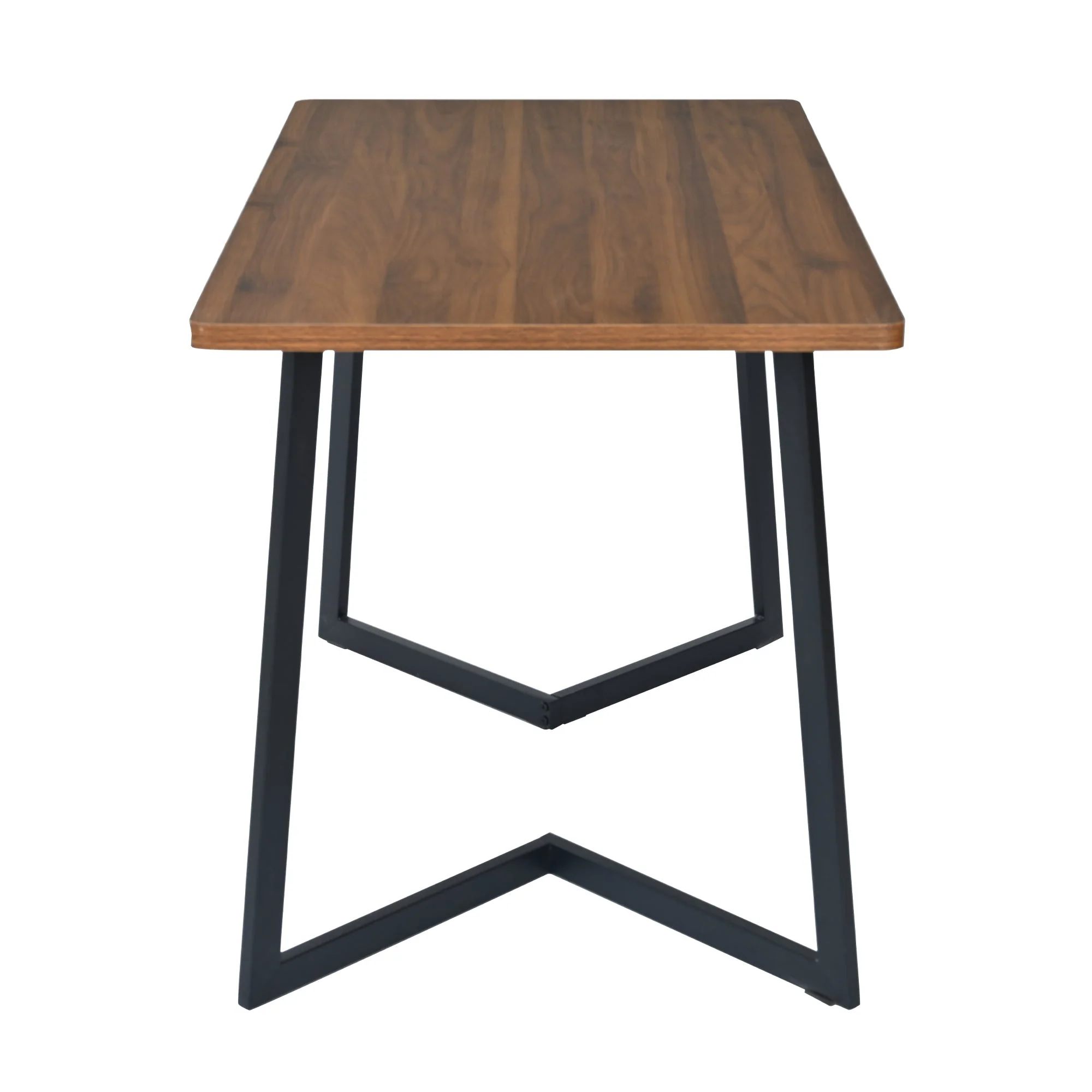 5-Piece Dining Set, Modern Kitchen Table & 4 Chairs, Walnut MDF & Dark Green Velvet - Image 7