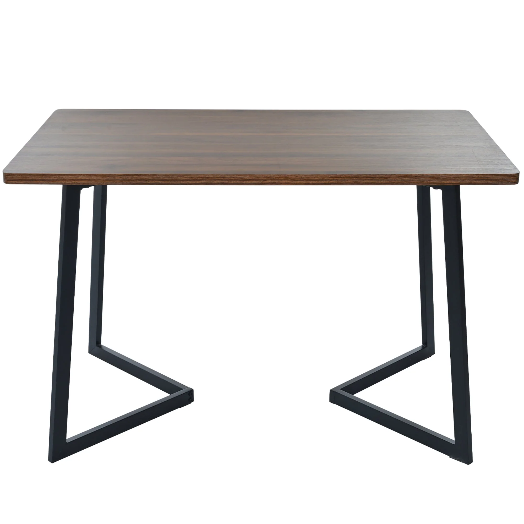 5-Piece Dining Set, Modern Kitchen Table & 4 Chairs, Walnut MDF & Dark Green Velvet - Image 8