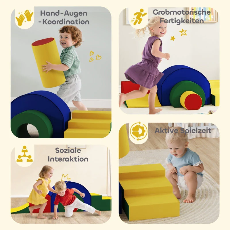 5-Piece Soft Building Block Set for Indoor Climbing and Crawling, Colorful Faux Leather - Image 6