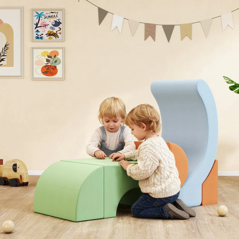 5-Piece Soft Building Block Set for Toddlers, Climbing and Crawling Foam Blocks, Cord Material, Bunt - Image 2