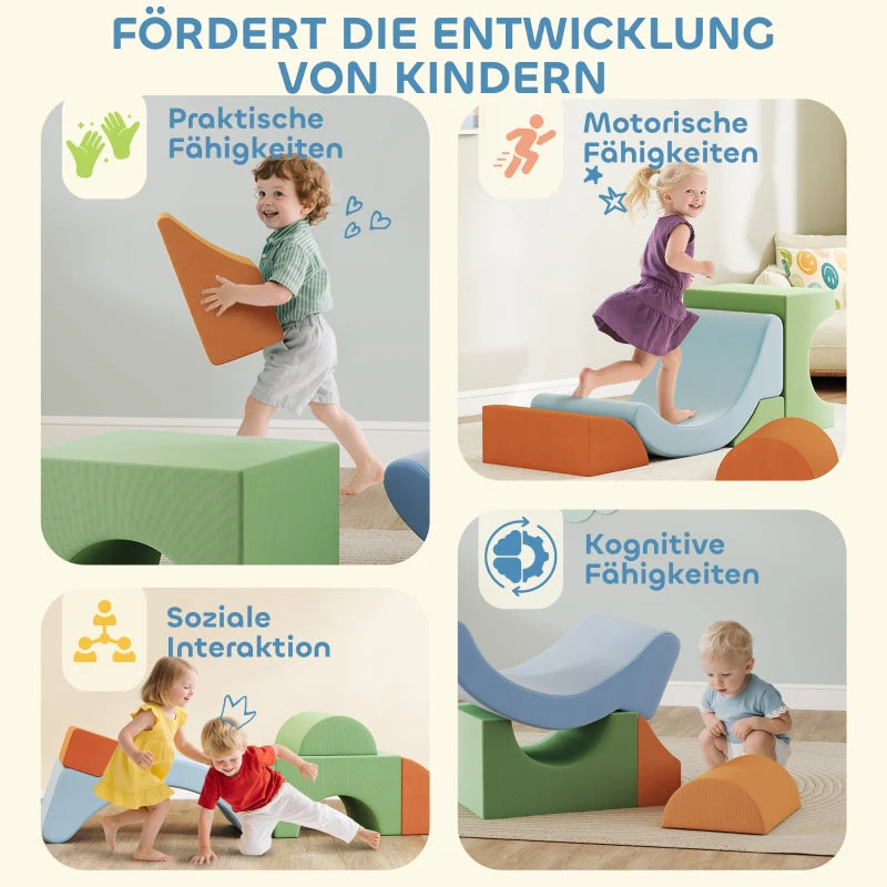 5-Piece Soft Building Block Set for Toddlers, Climbing and Crawling Foam Blocks, Cord Material, Bunt - Image 5