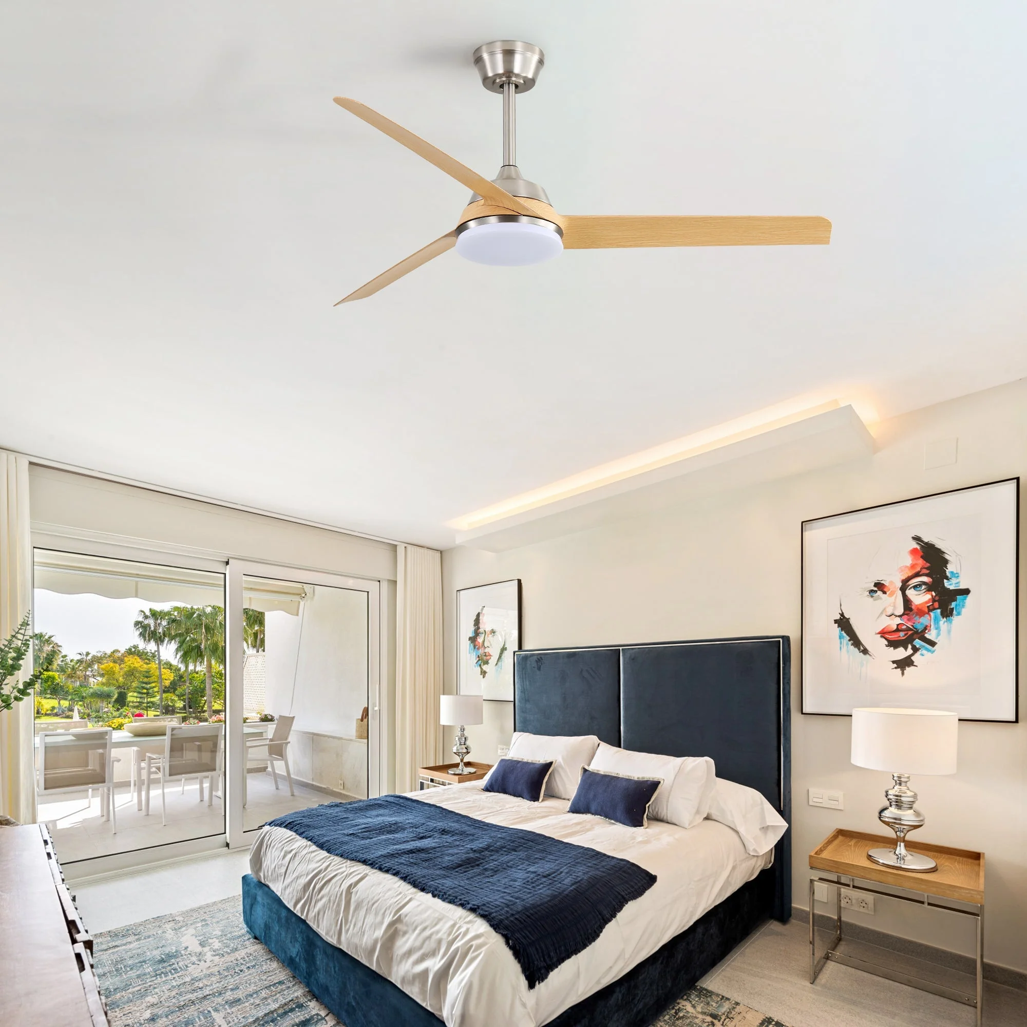 52-inch Ceiling Fan, 22W LED Light & Remote Control, 3 ABS Blades - Image 4