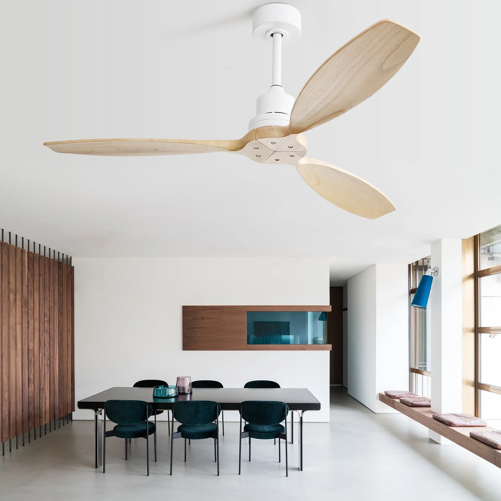 52-inch Ceiling Fan, 6 Speed Remote Control, Solid Wood Blades - Image 3