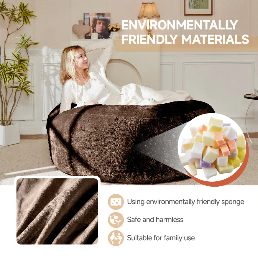 5FT Bean Bag Chair Sofa, Soft Comfortable Reading Chair for Adults, Bean Bag - Image 5