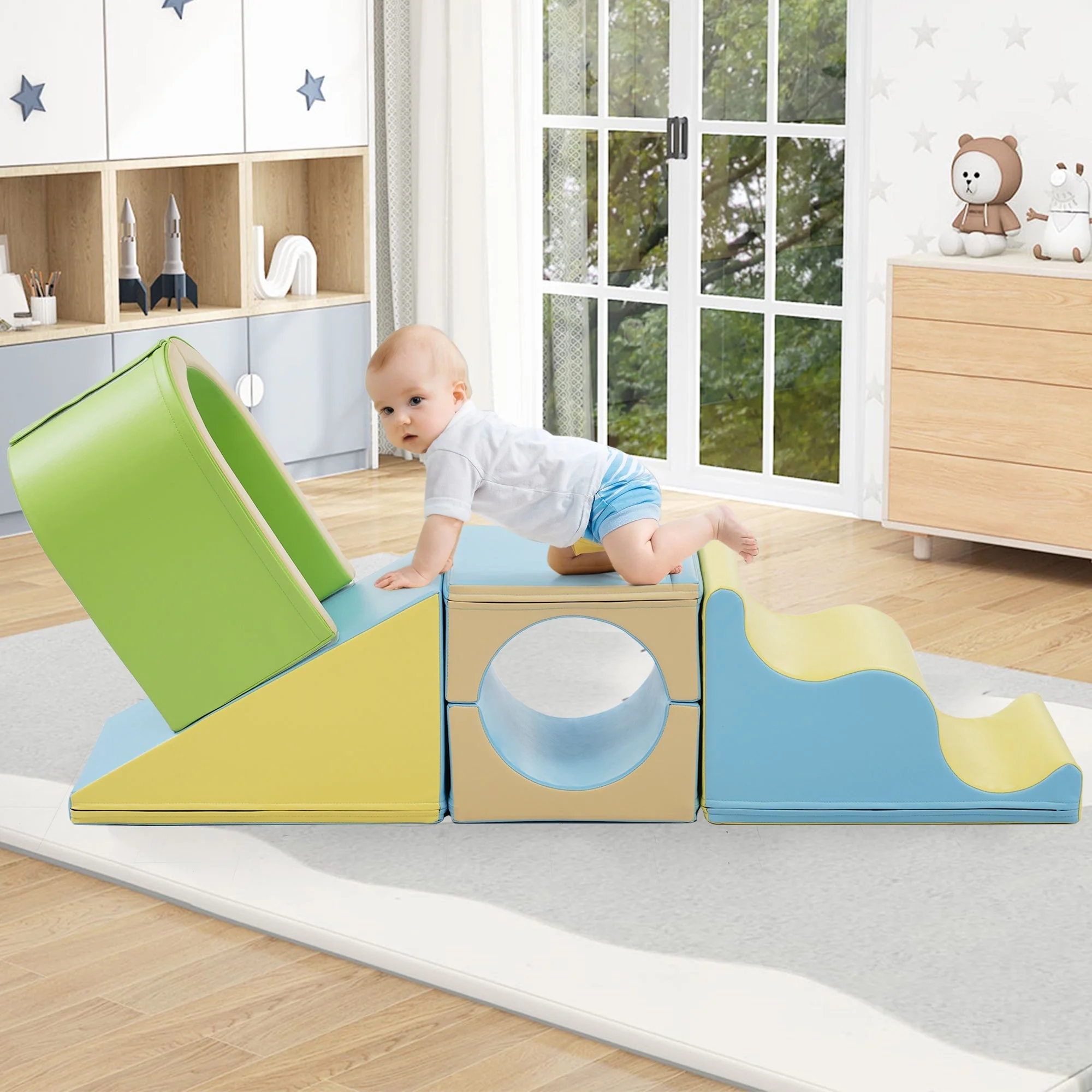 6-in-1 foam building blocks: creative play, crawling, sliding, colorful - Image 2