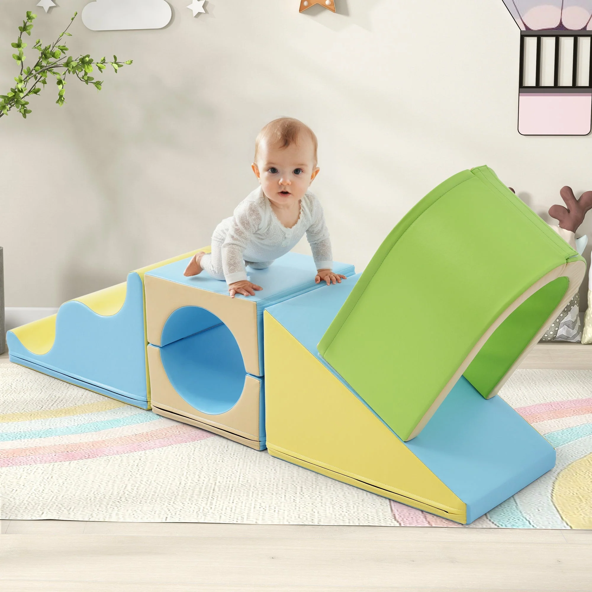 6-in-1 foam building blocks: creative play, crawling, sliding, colorful - Image 9