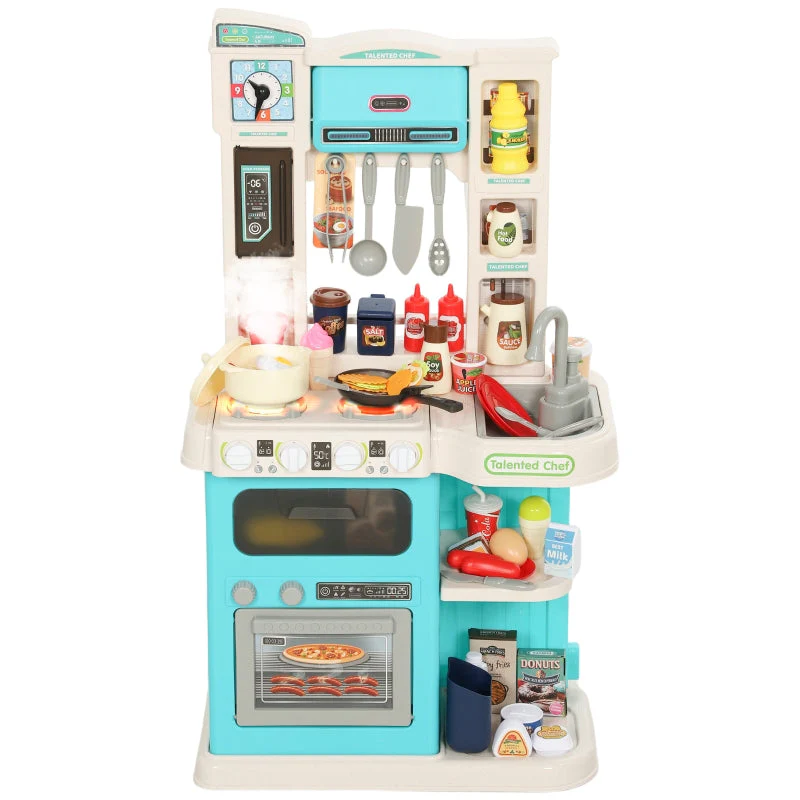 92-Piece Children's Kitchen Set with Tap for Ages 3-6, Green Plastic - Image 2