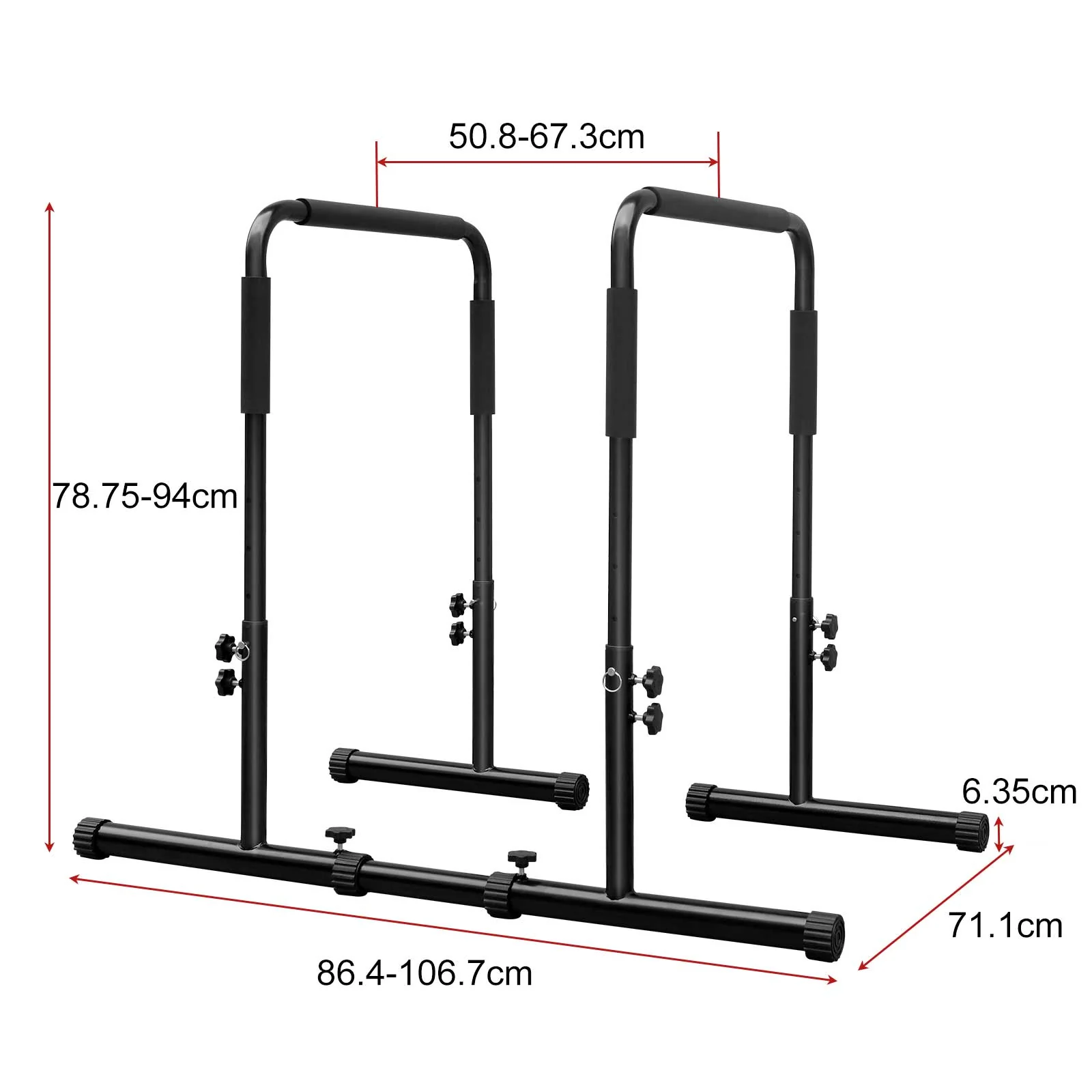 Adjustable Dip Bar Station, Heavy Duty Parallette & Parallel Bars, Home Gym - Image 5