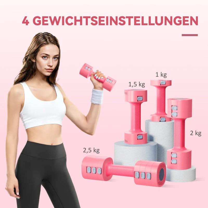 Adjustable Dumbbell Set with Square Shape and Metal Core, Red - Image 4