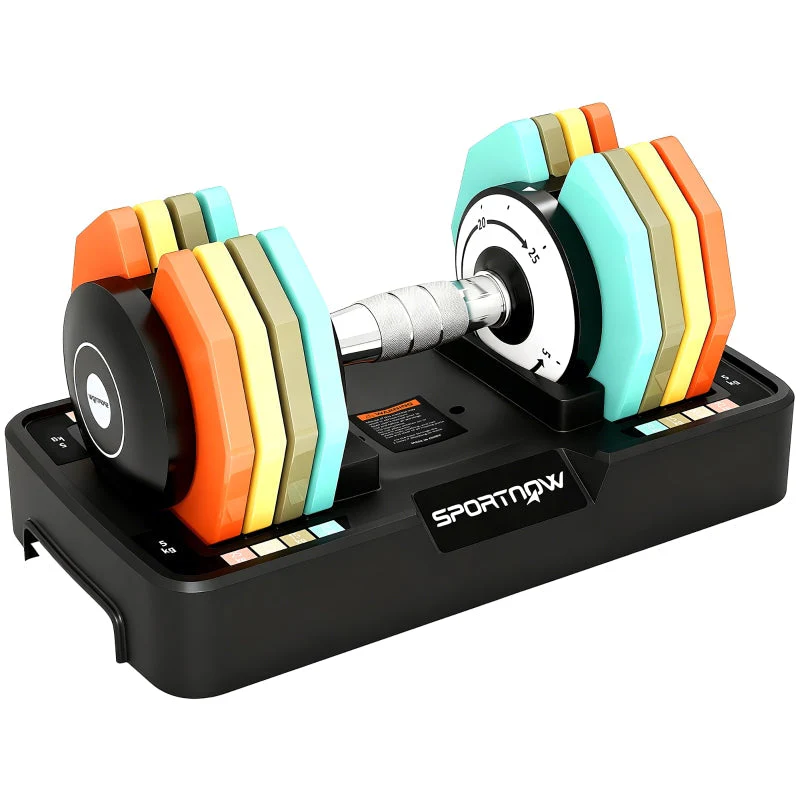 Adjustable Dumbbell with 5-25kg Weight Range and Non-Slip Grip, Black - Image 2