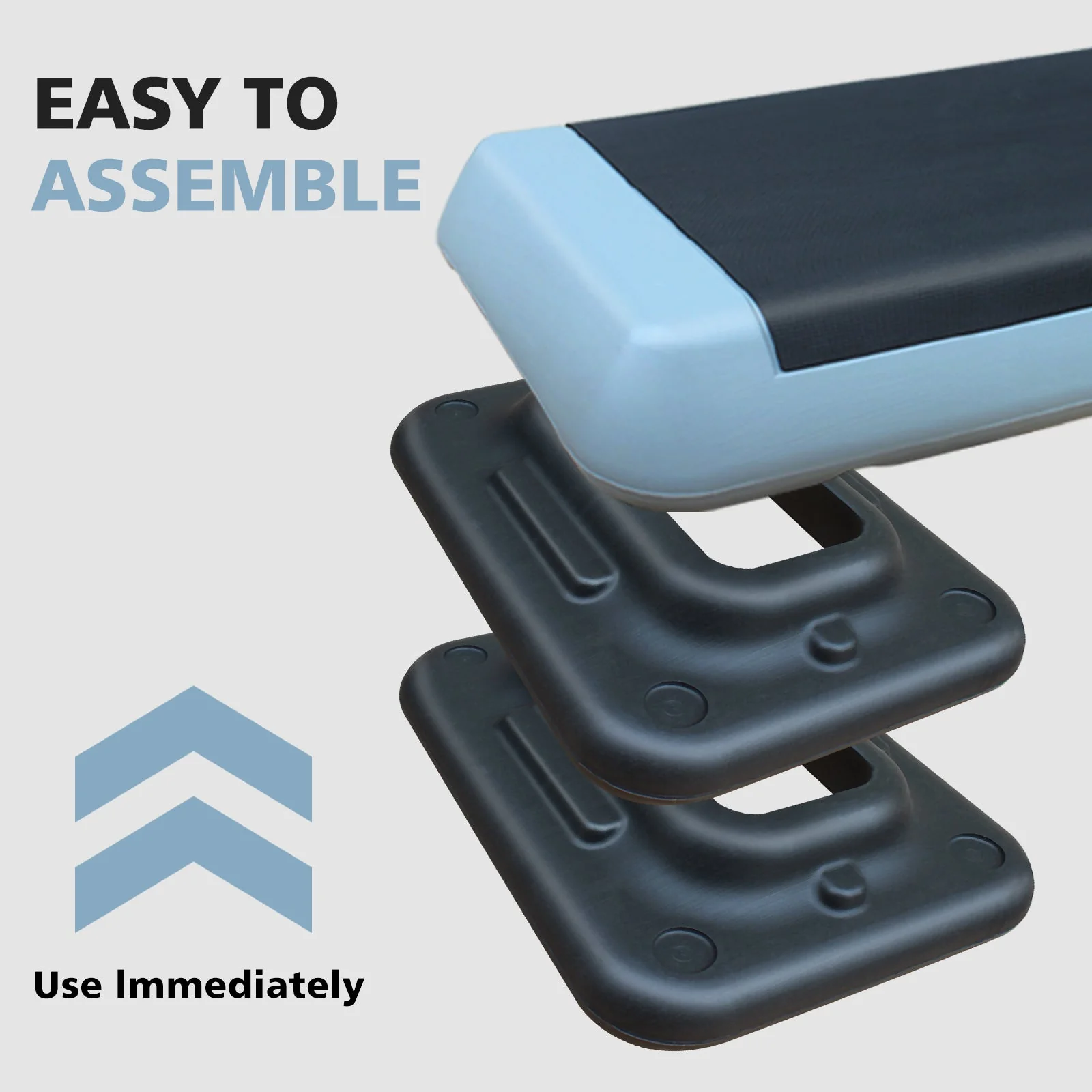 Adjustable Workout Aerobic Stepper, 76cm/28.5" with 4 Risers, Gray Black - Image 5