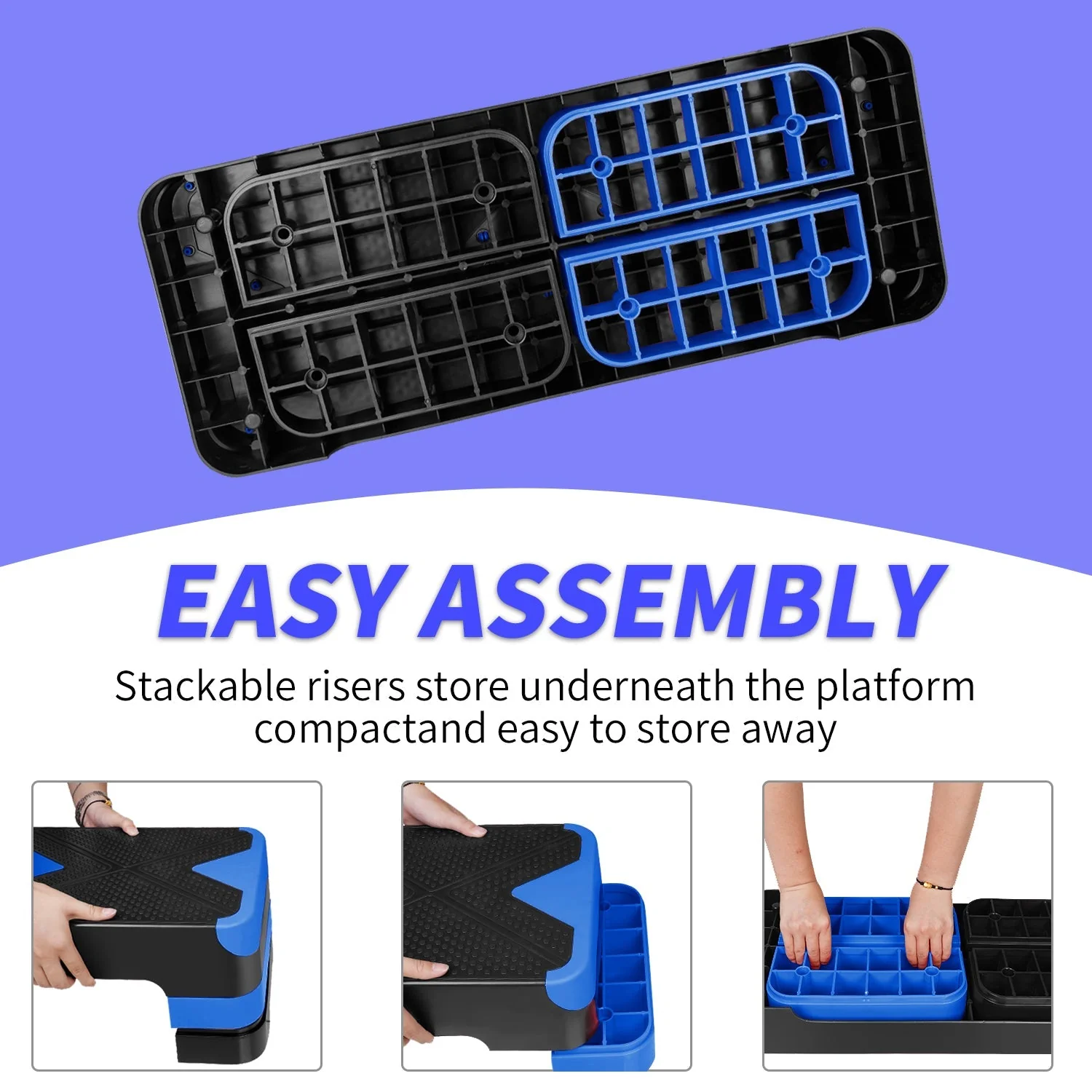 Aerobic Step, Adjustable Height, 68.5cm, Blue - Image 4