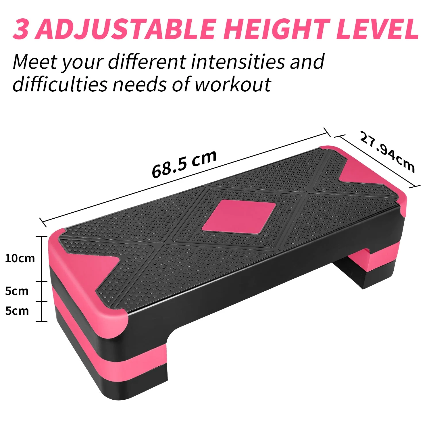 Aerobic Step Platform Adjustable Height 68.5cm Deck 10/15/20cm - Image 5
