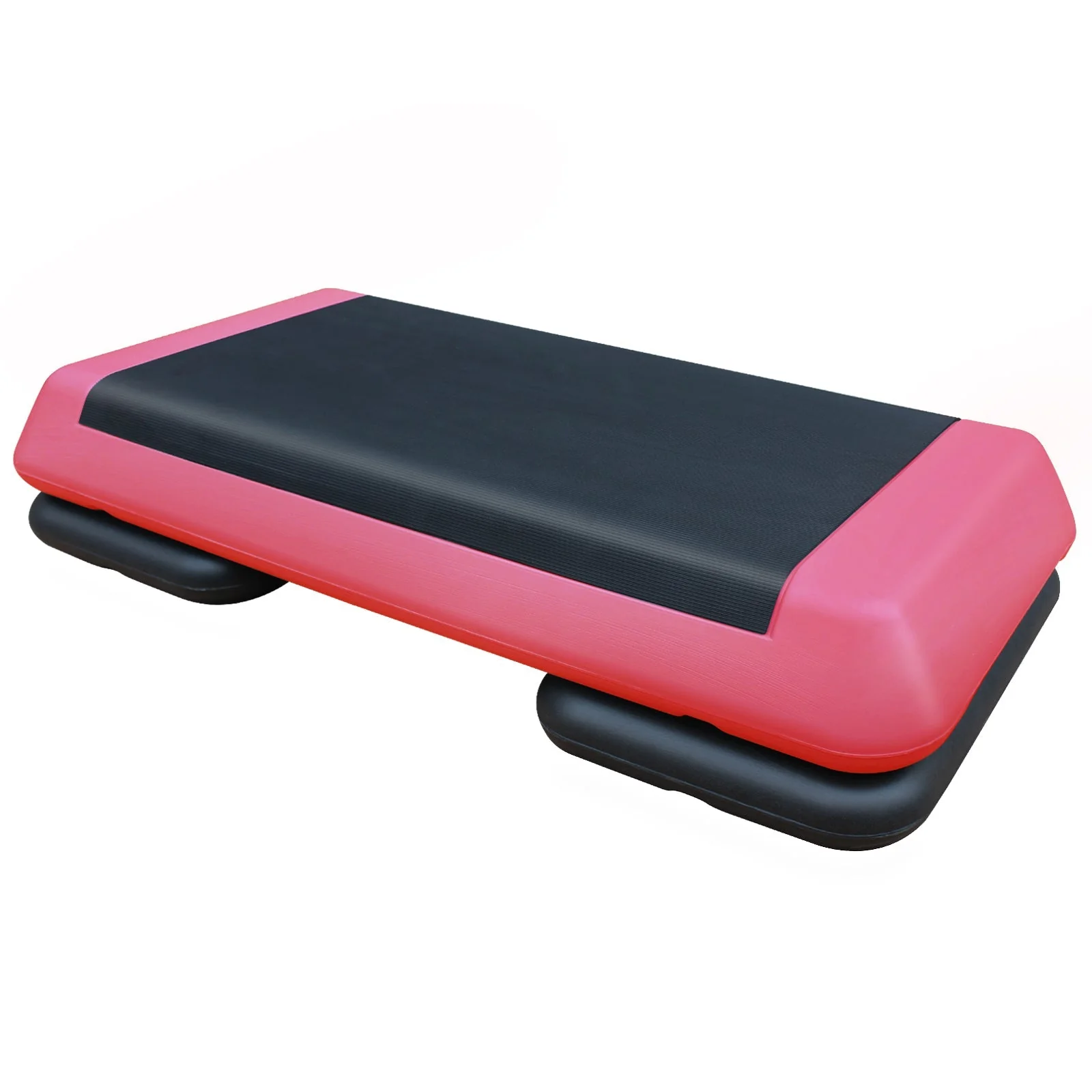Aerobic Stepper, 76cm/28.5" Adjustable Workout Platform with 2 Risers, Red Black - Image 2
