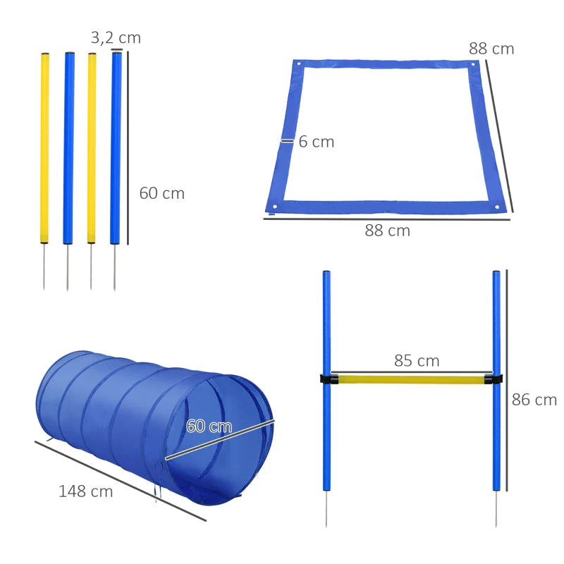 Agility Set, 5-Piece Dog Training Equipment, Yellow - Image 3