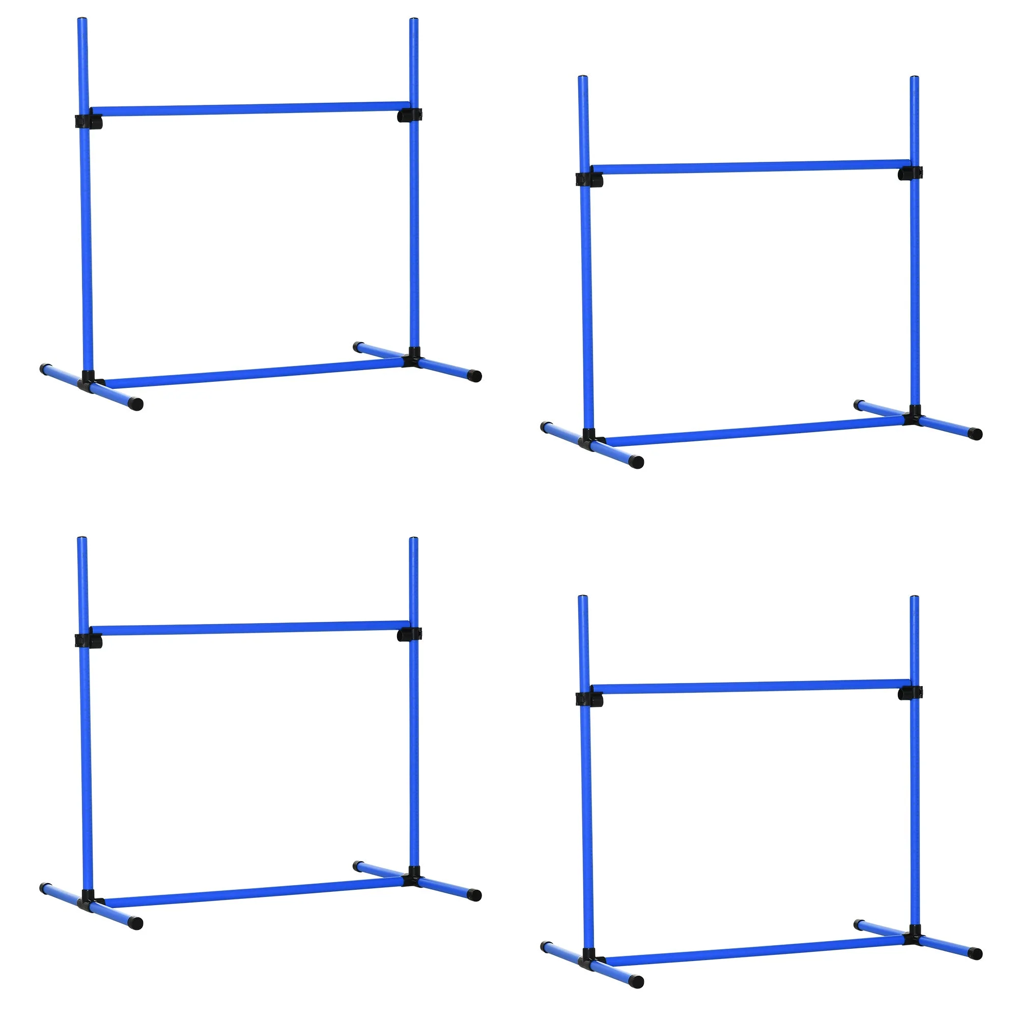 Agility Set for Dogs, 4-Piece, Height-Adjustable Plastic, Blue - Image 2